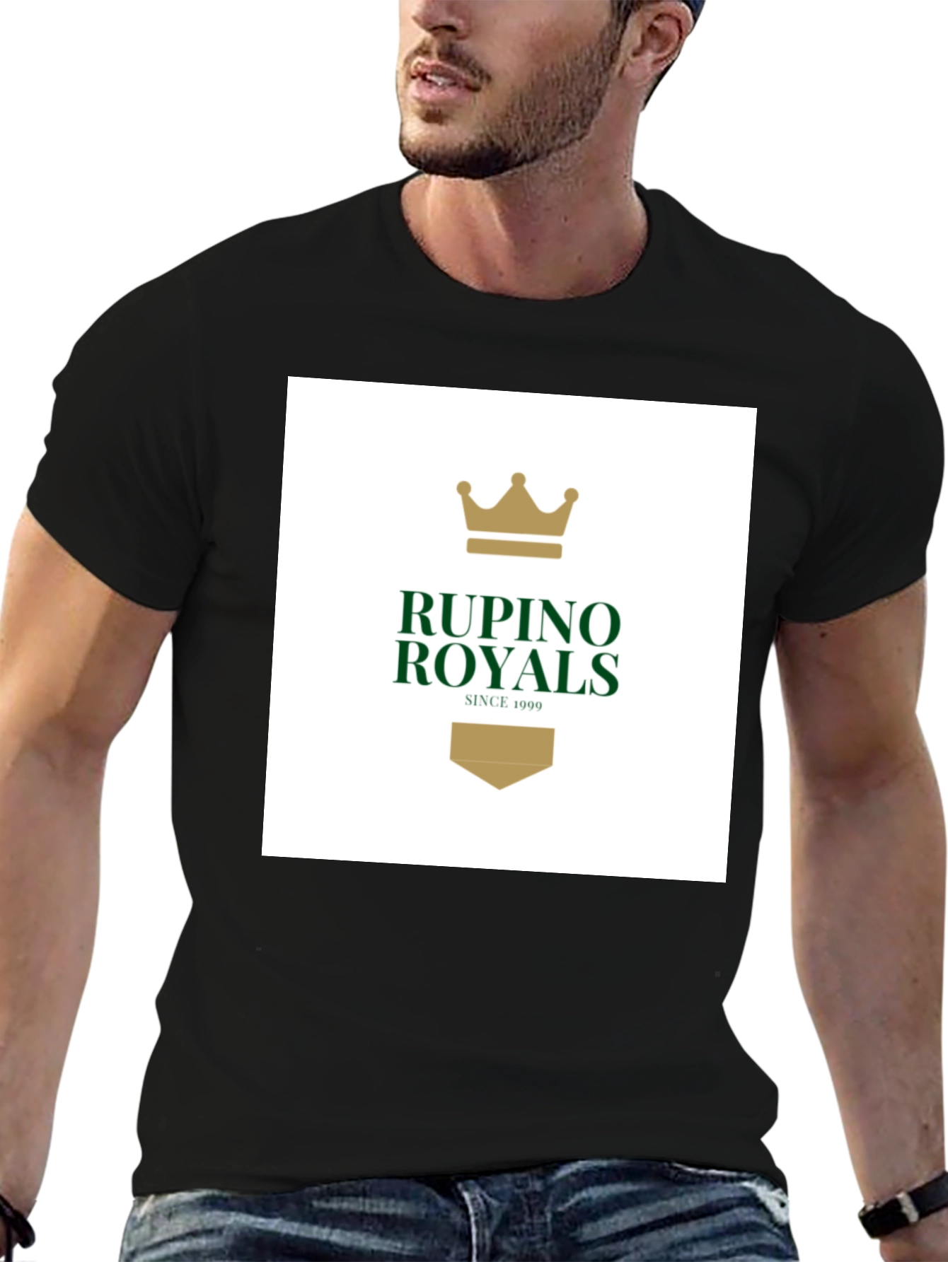 Rupino Royals Graphic Tee - Premium Black Cotton