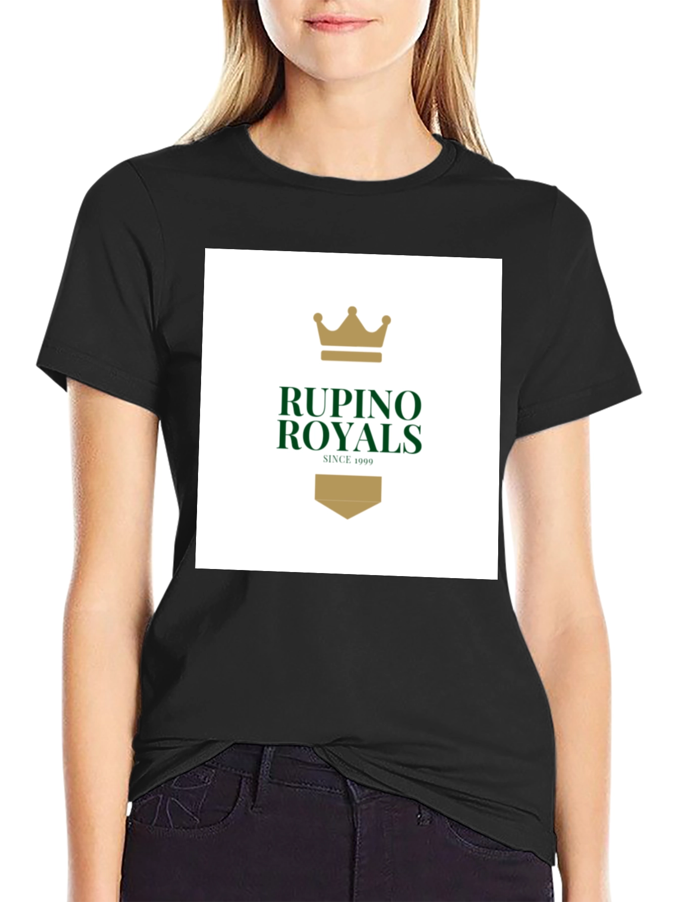 Rupino Royals Graphic Tee - Premium Black Cotton