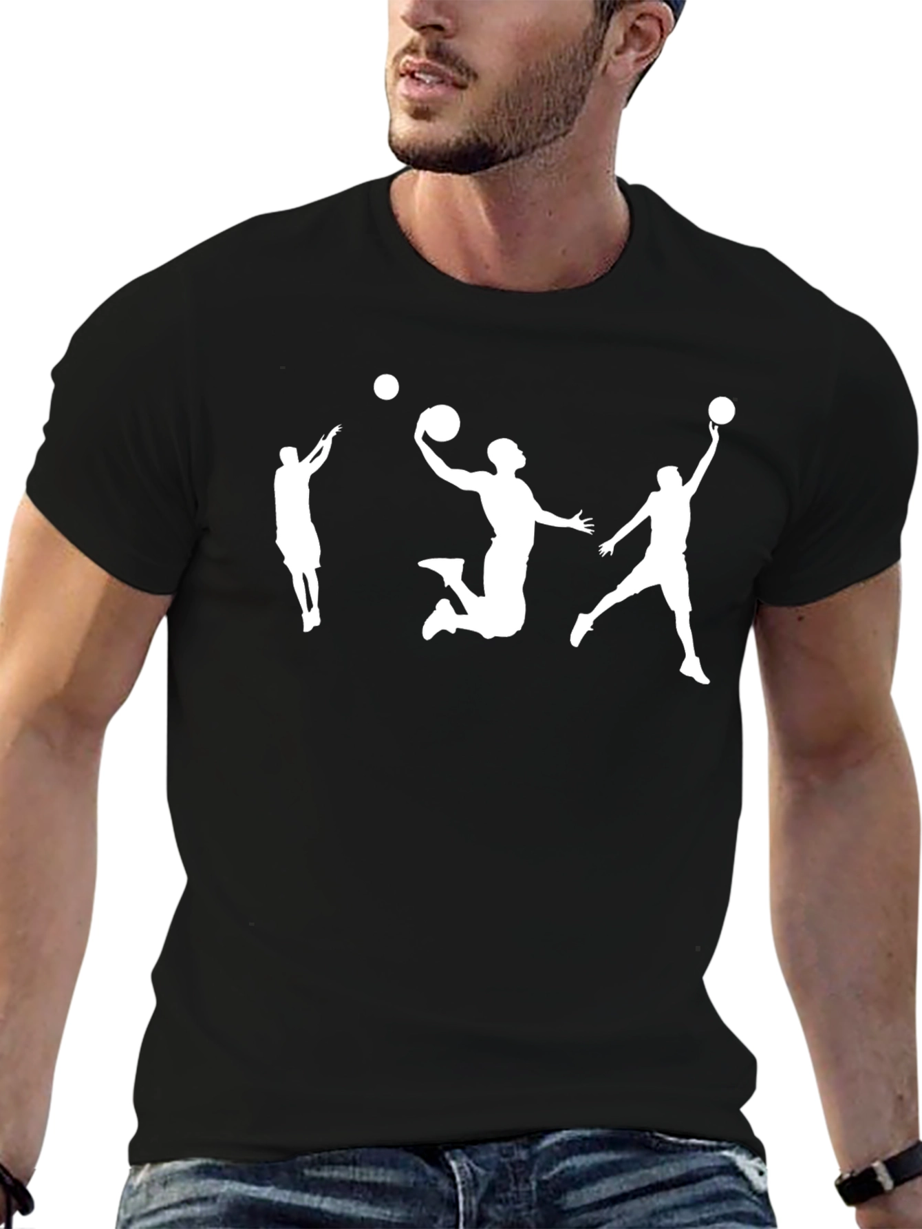 Basketball Player Graphic Tee - Stylish Black T-Shirt