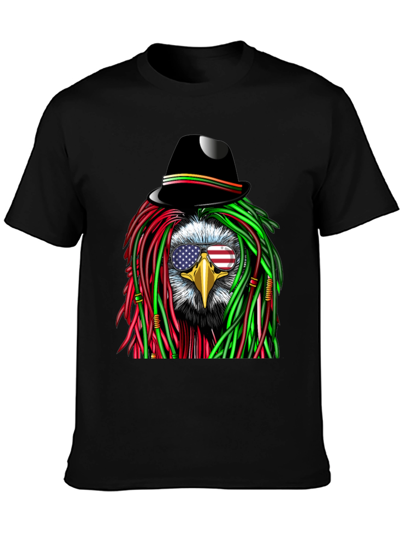 Eagle Rasta T-Shirt with American Flag Glasses