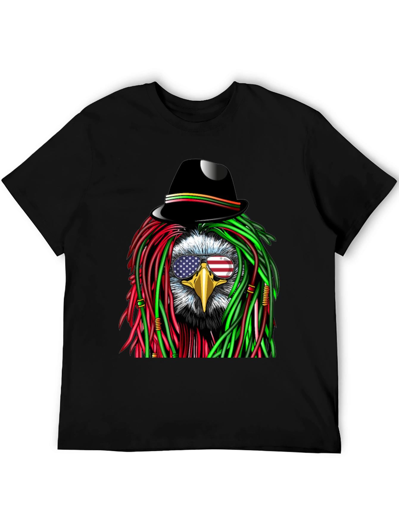 Eagle Rasta T-Shirt with American Flag Glasses