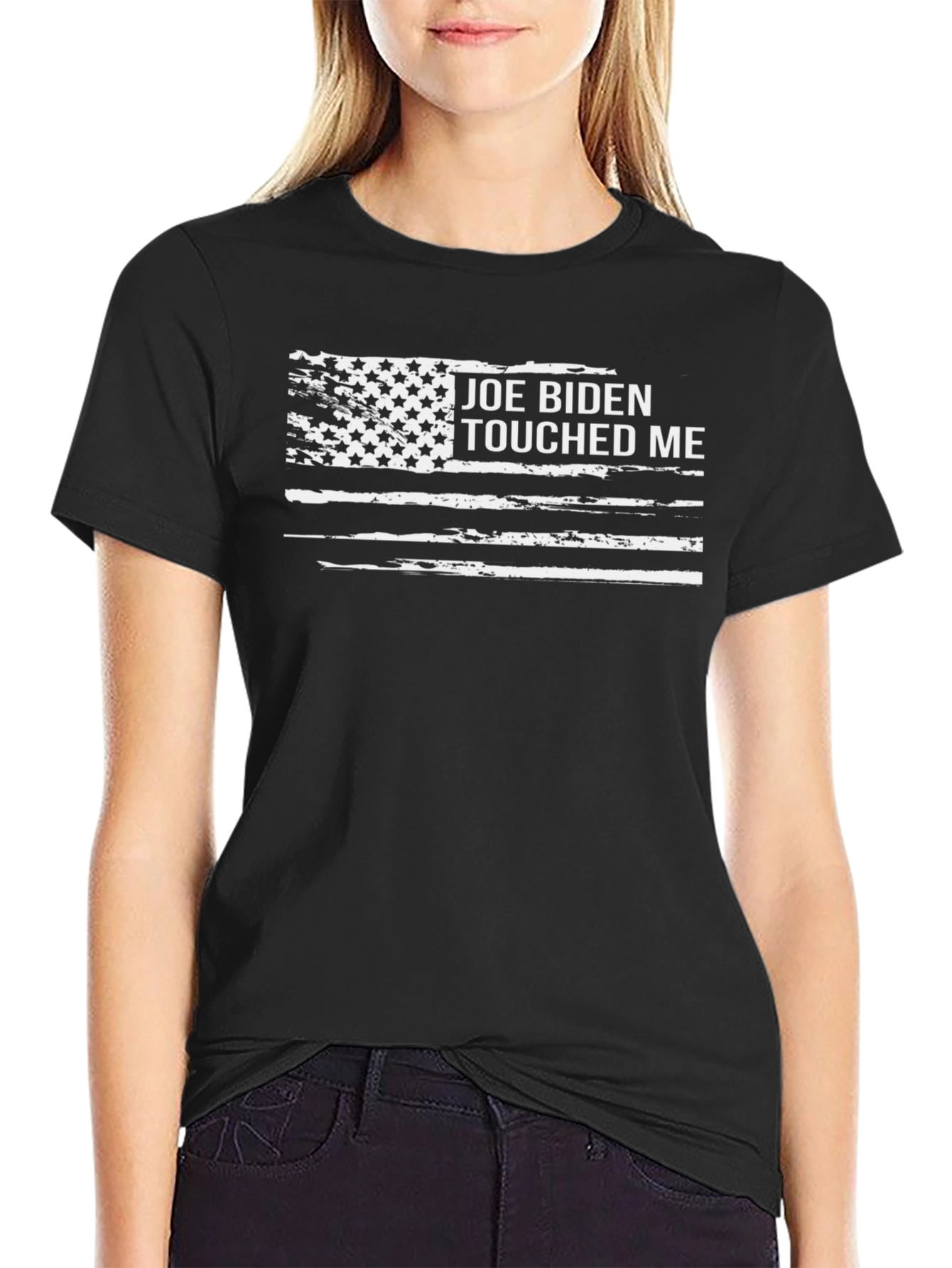 Joe Biden Touched Me T-Shirt - Distressed Flag Graphic