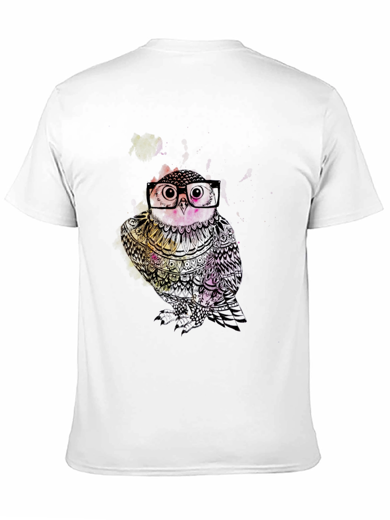 Stylish Owl Graphic Print Black T-Shirt