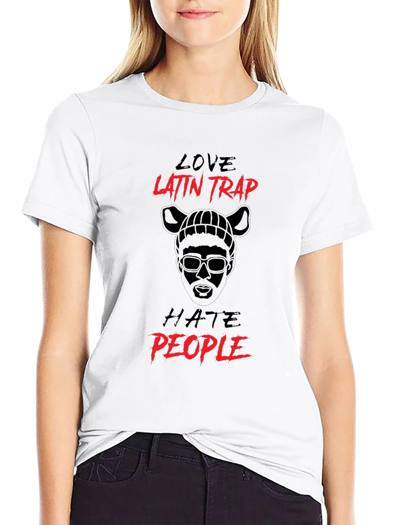 Love Latin Trap Hate People Black T-Shirt