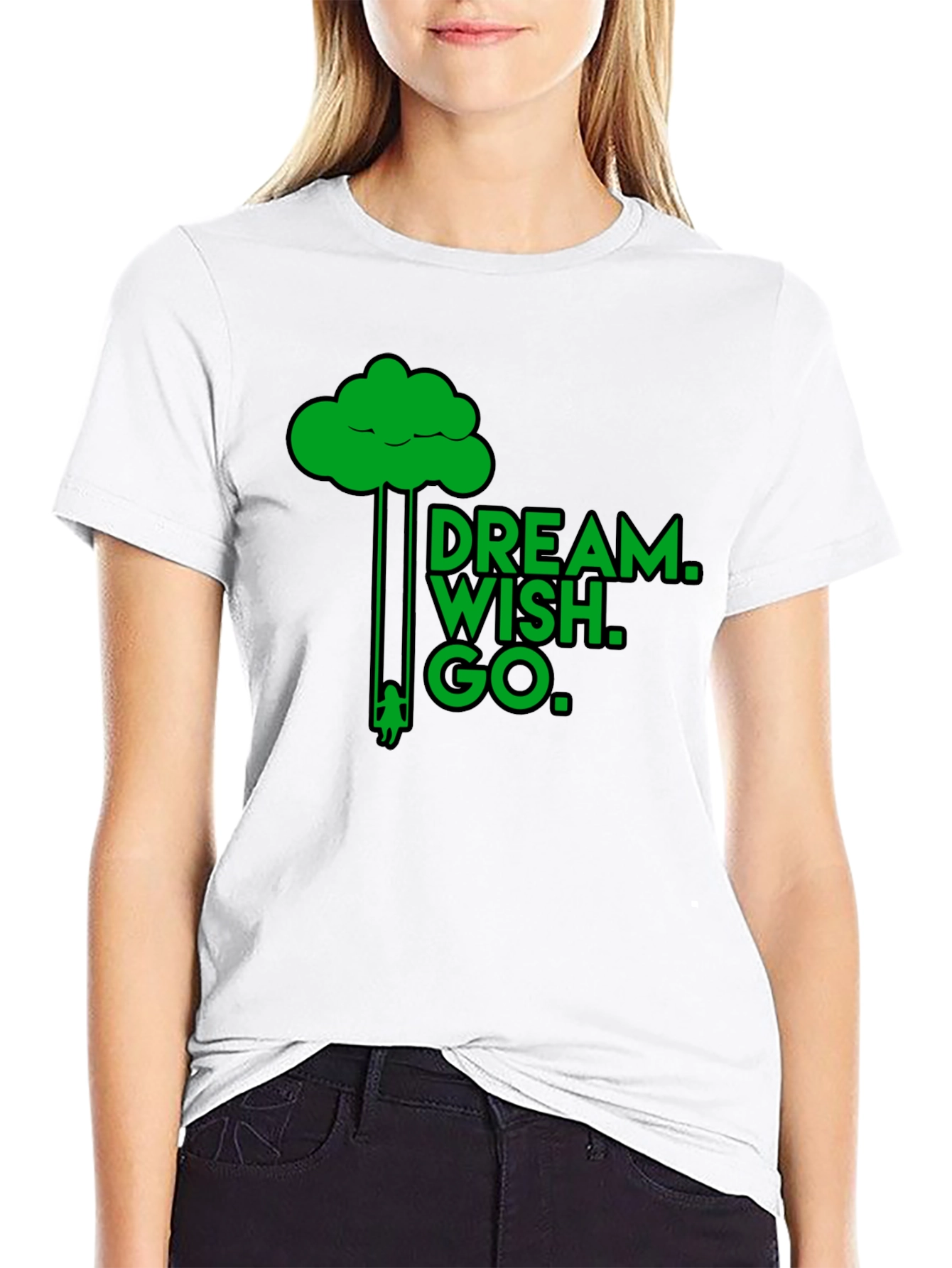 Dream Wish Go Graphic Tee - Black Cotton T-Shirt