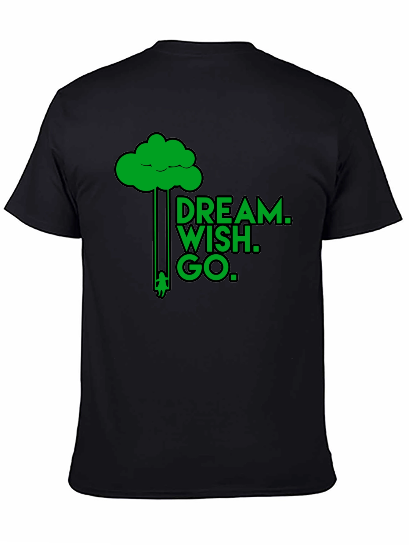 Dream Wish Go Graphic Tee - Black Cotton T-Shirt