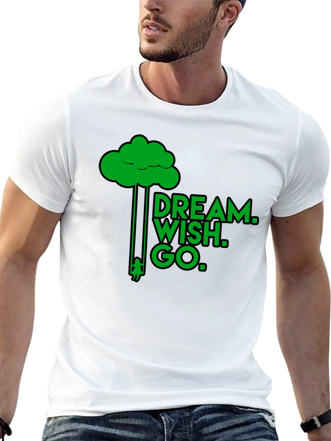 Dream Wish Go Graphic Tee - Black Cotton T-Shirt