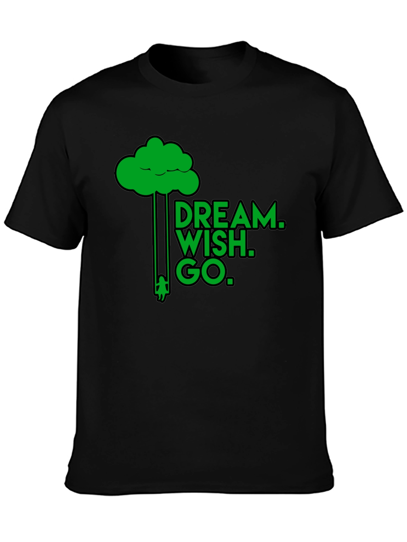 Dream Wish Go Graphic Tee - Black Cotton T-Shirt