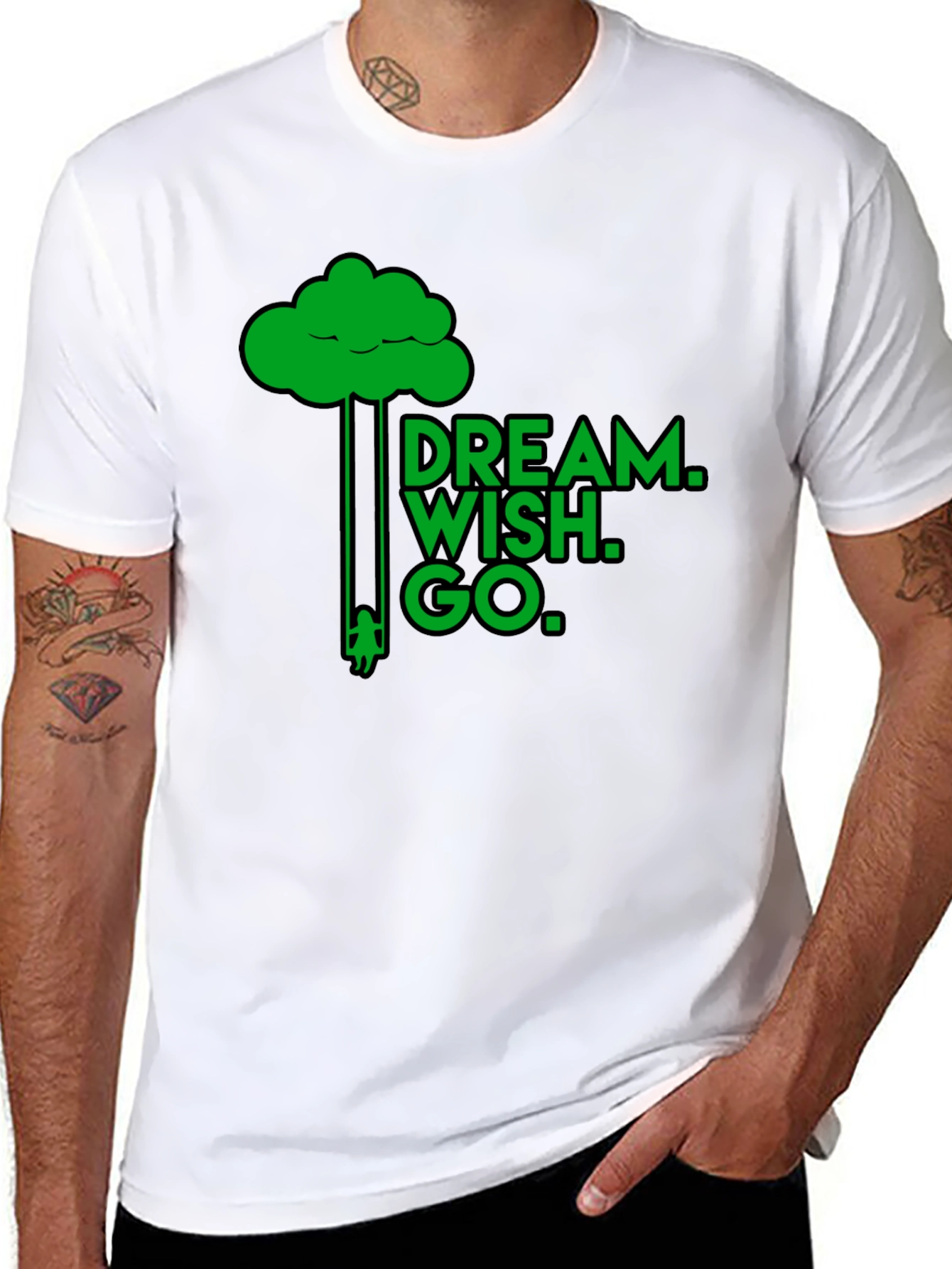 Dream Wish Go Graphic Tee - Black Cotton T-Shirt