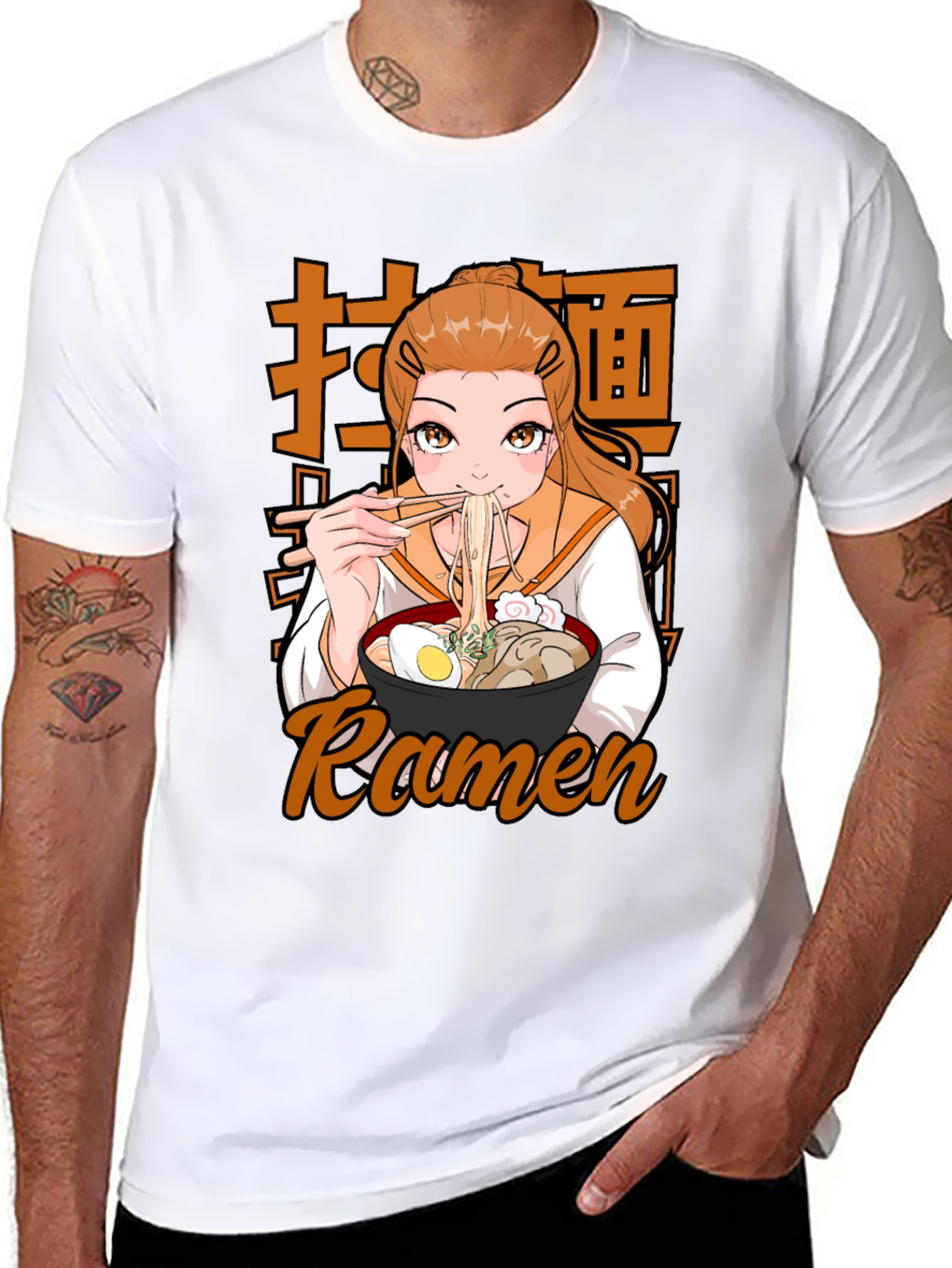 Anime Ramen T-Shirt - Casual Graphic Tee
