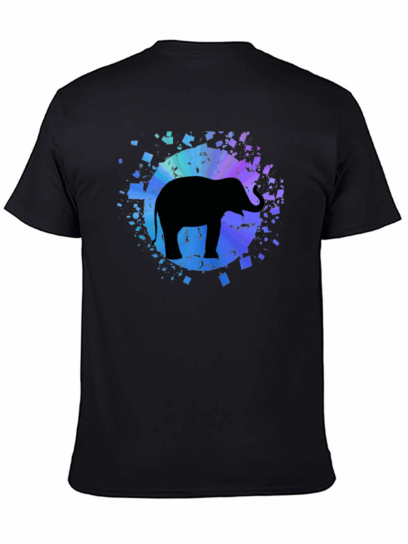 Elephant Graphic Tee - Mens Black Cotton T-Shirt