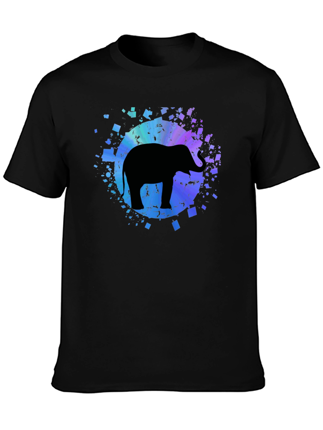Elephant Graphic Tee - Mens Black Cotton T-Shirt