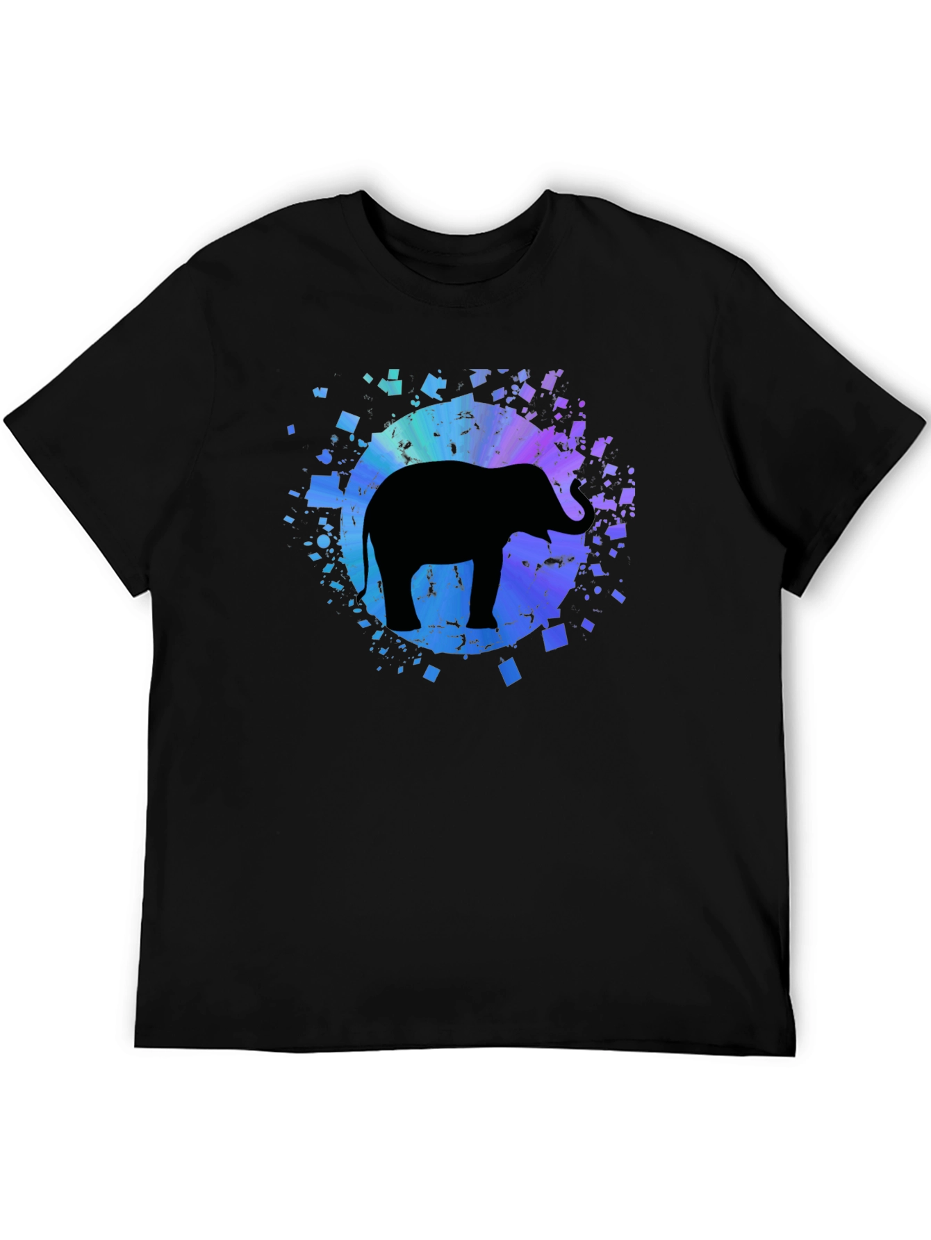 Elephant Graphic Tee - Mens Black Cotton T-Shirt