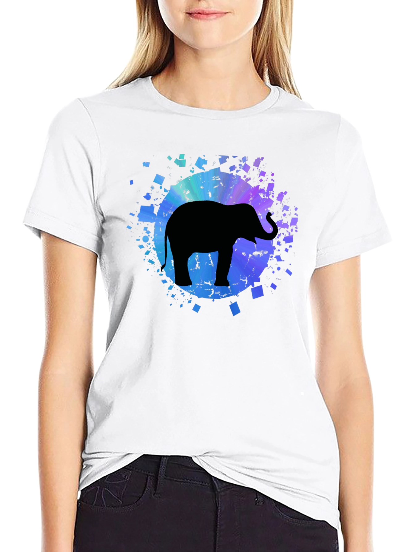 Elephant Graphic Tee - Mens Black Cotton T-Shirt