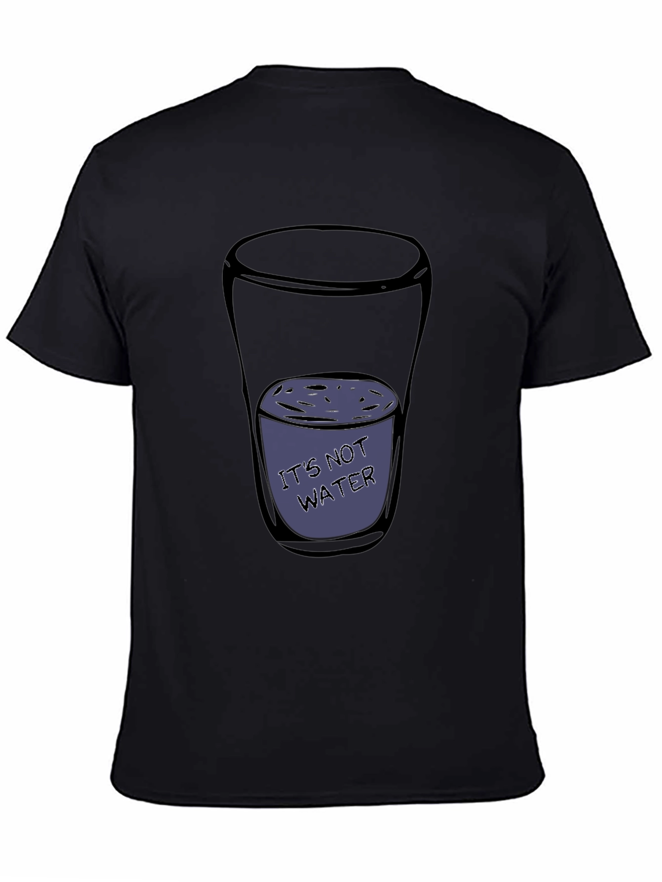 Humorous Its Not Water Graphic Tee - Black