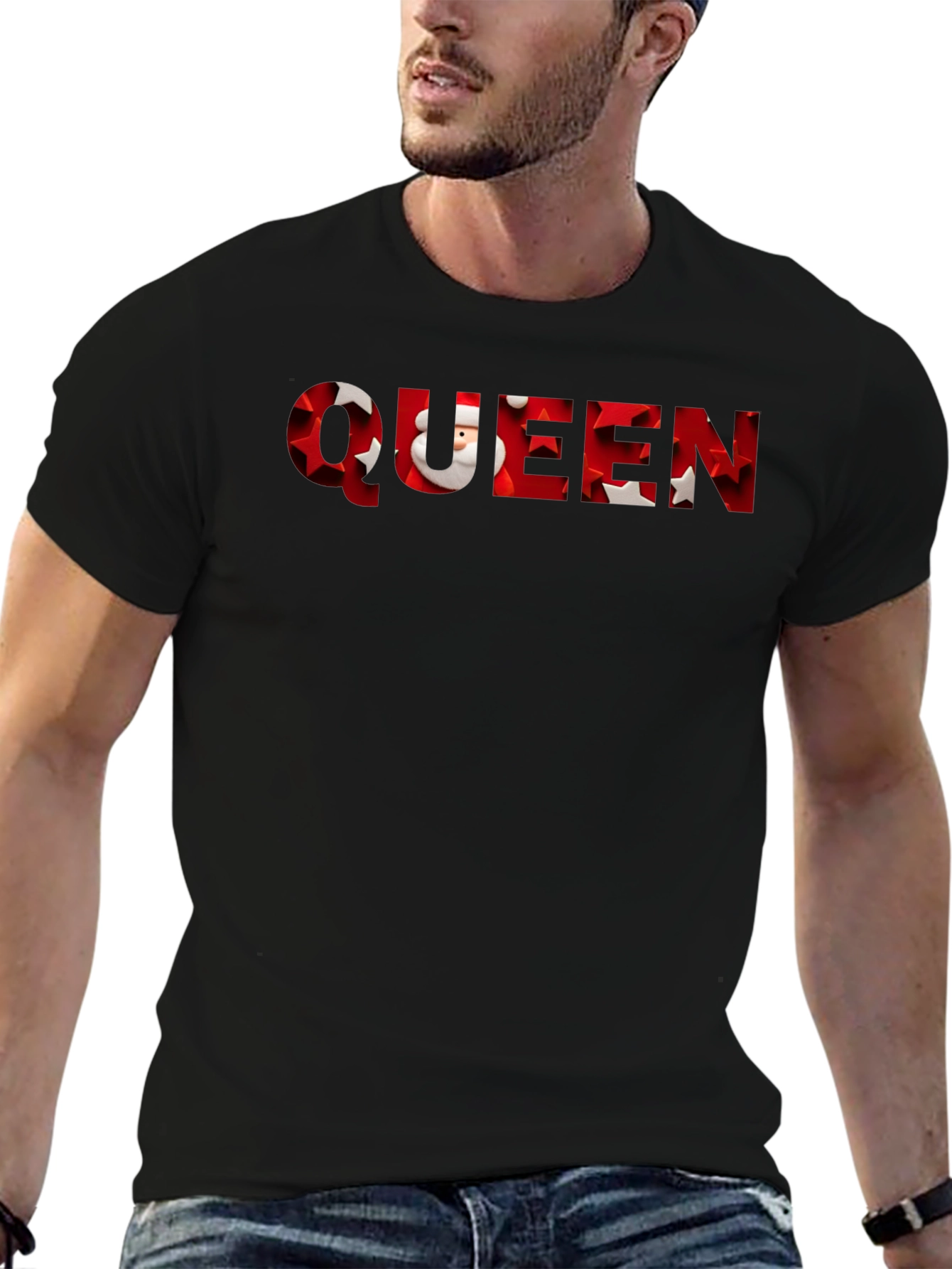 Queen Santa Christmas Mens T-Shirt