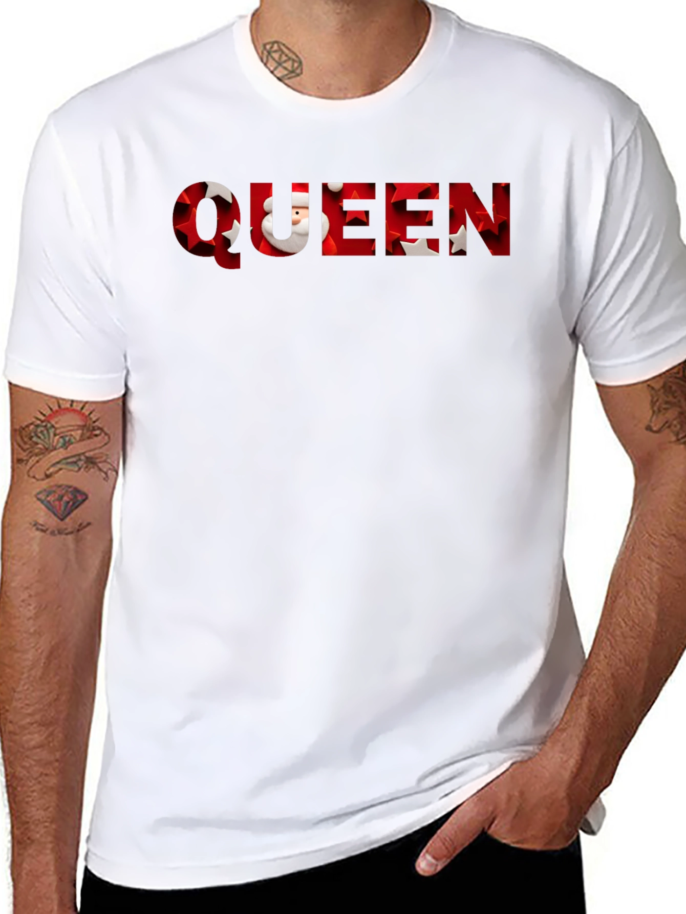 Queen Santa Christmas Mens T-Shirt