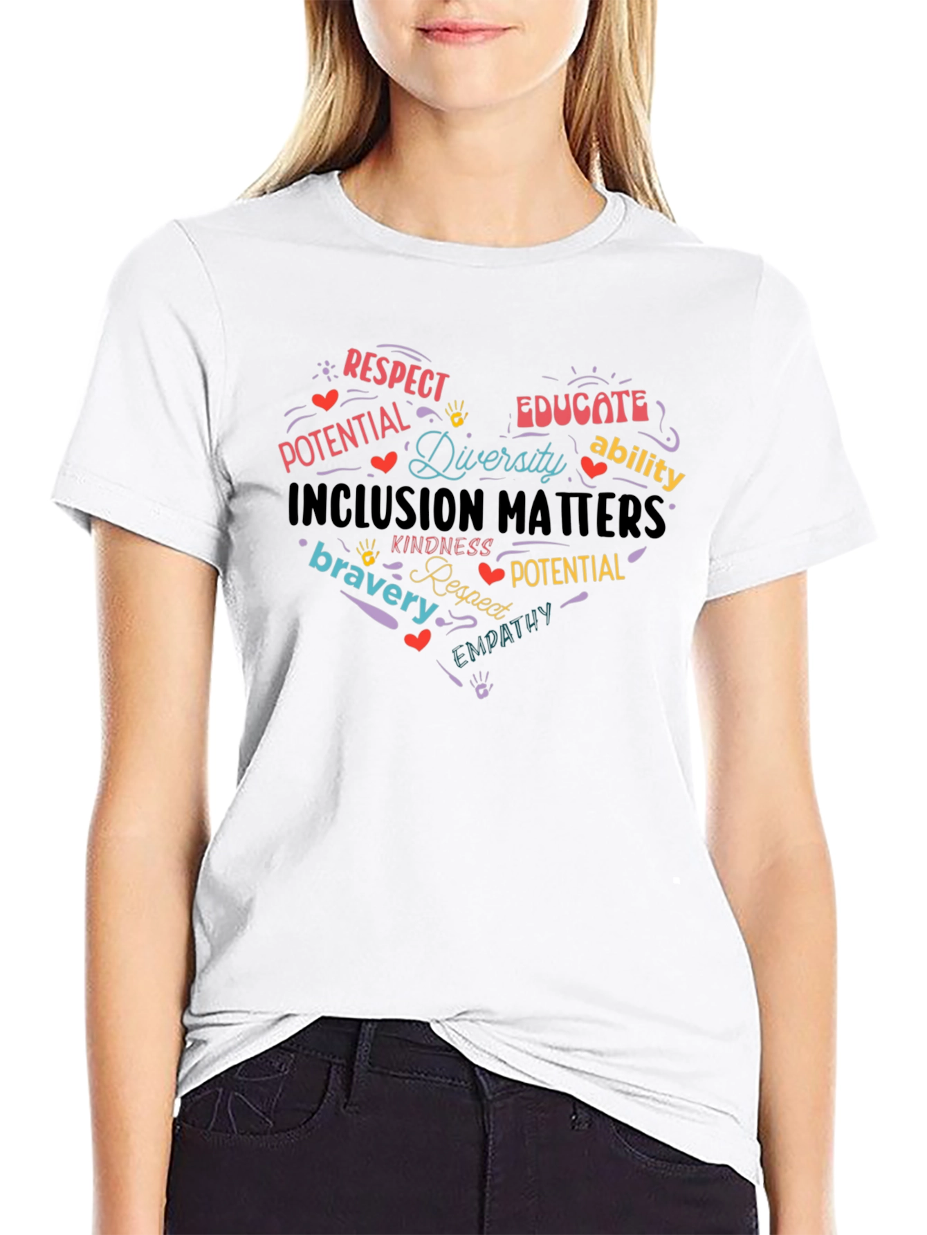 Inclusion Matters Heart T-Shirt - Respect Diversity Empathy