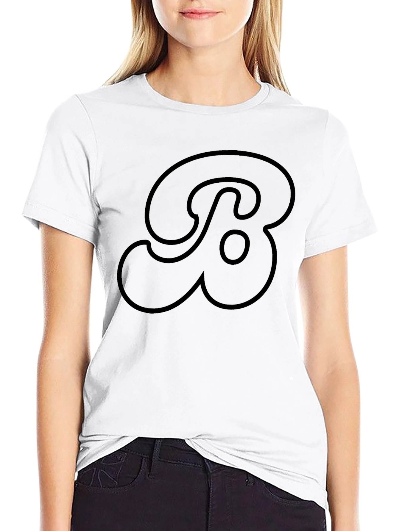 Stylish Black T-Shirt with Bold Letter Design