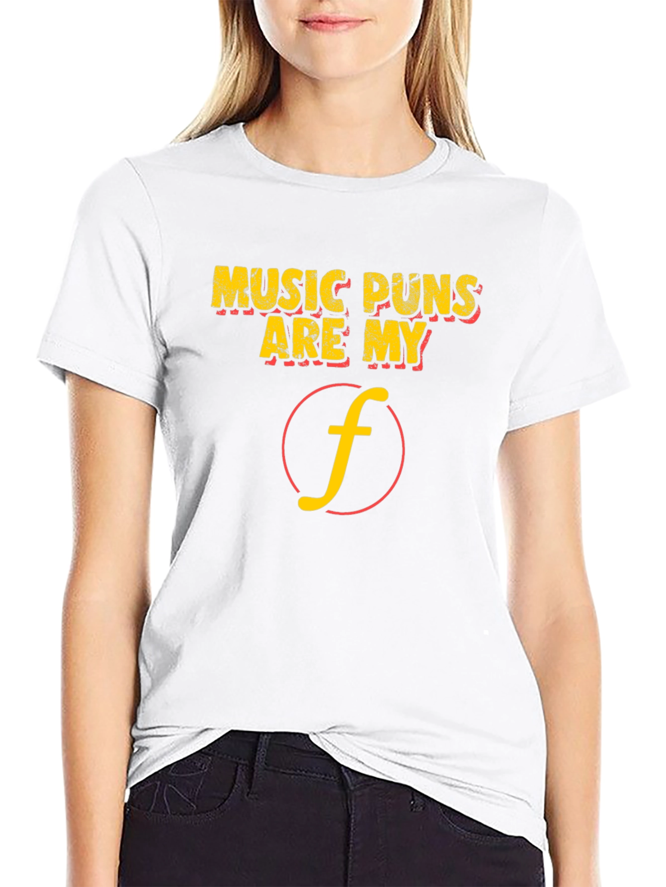 Music Puns Are My Forte Black T-Shirt
