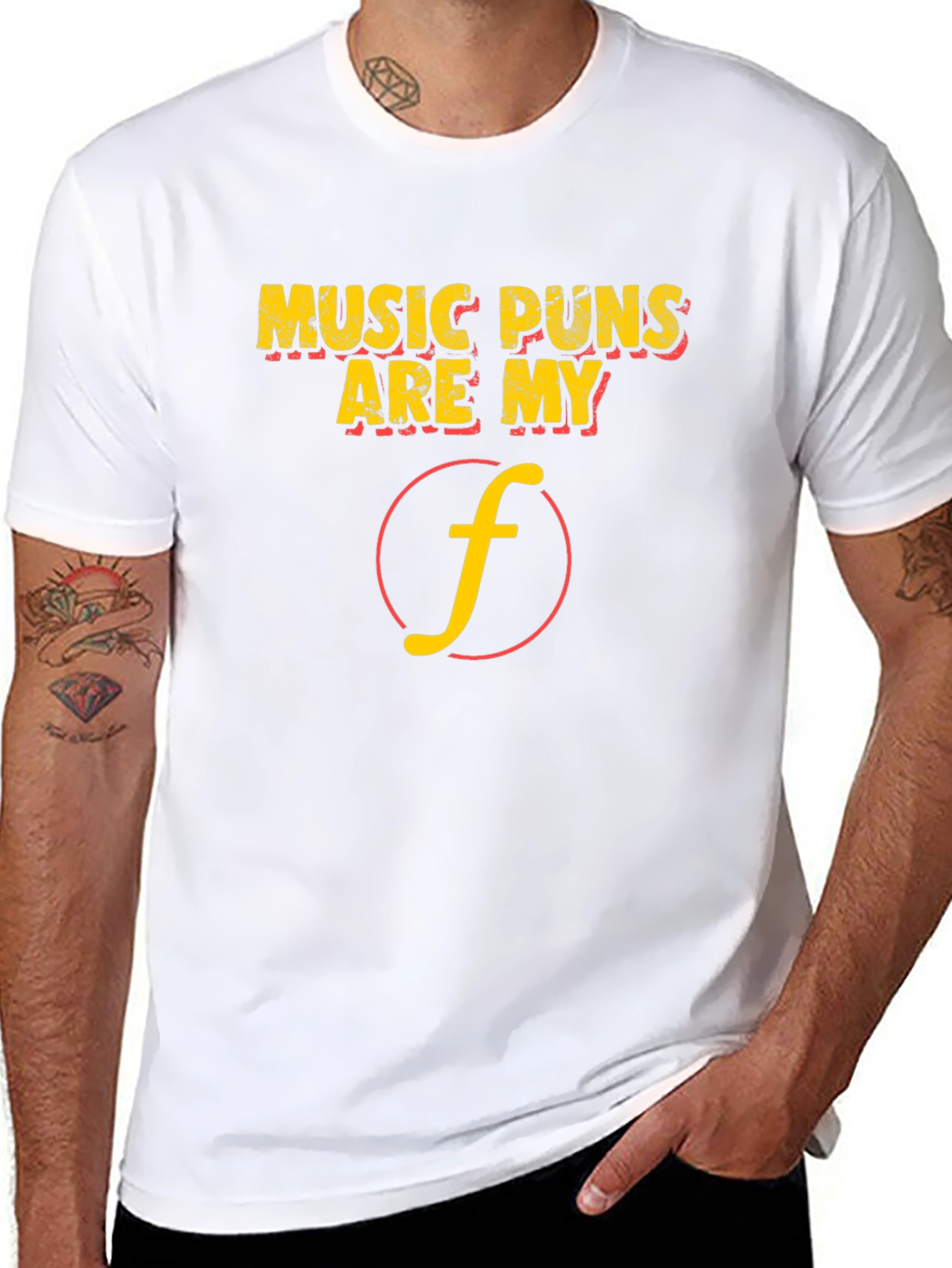 Music Puns Are My Forte Black T-Shirt