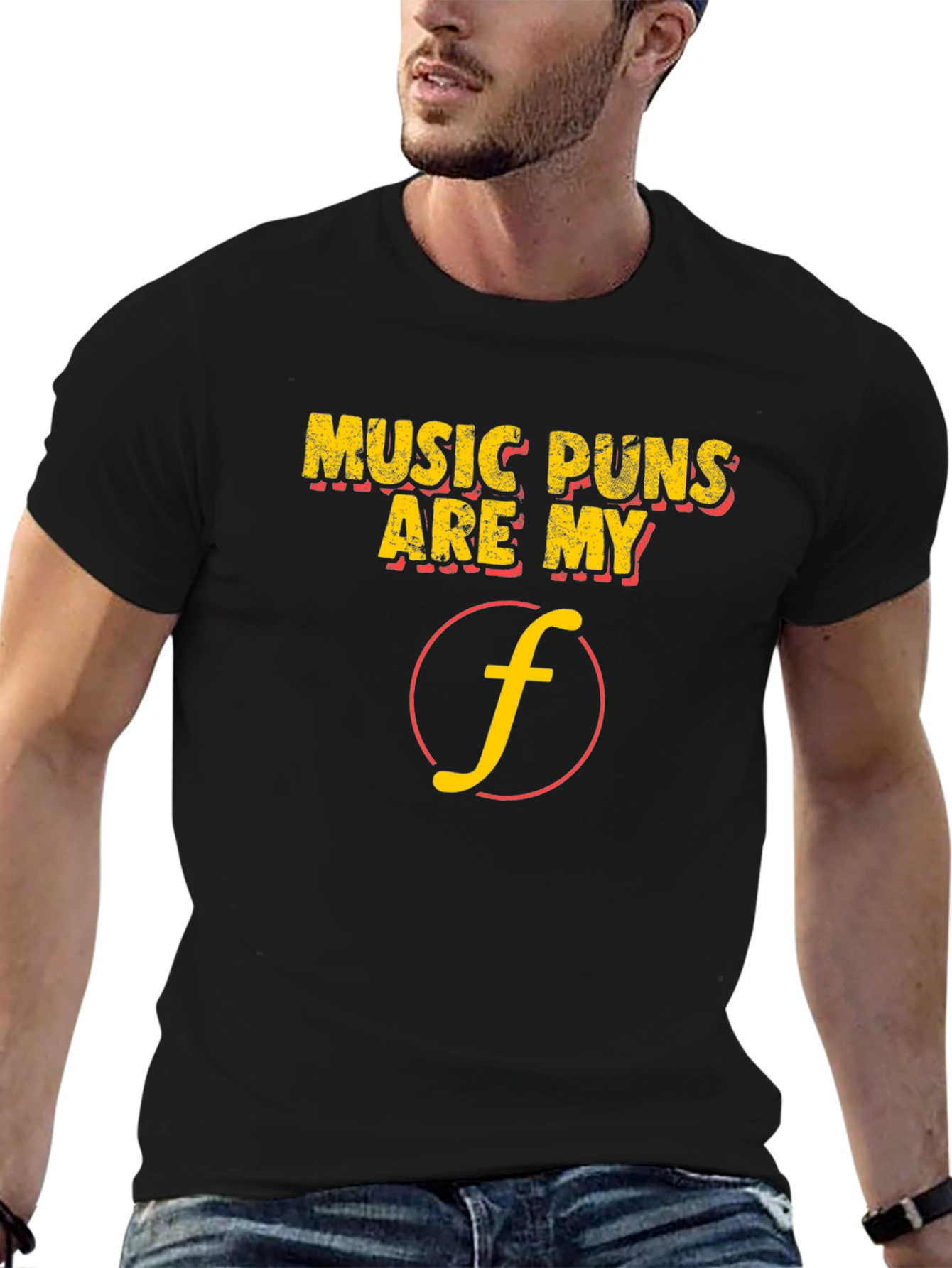 Music Puns Are My Forte Black T-Shirt