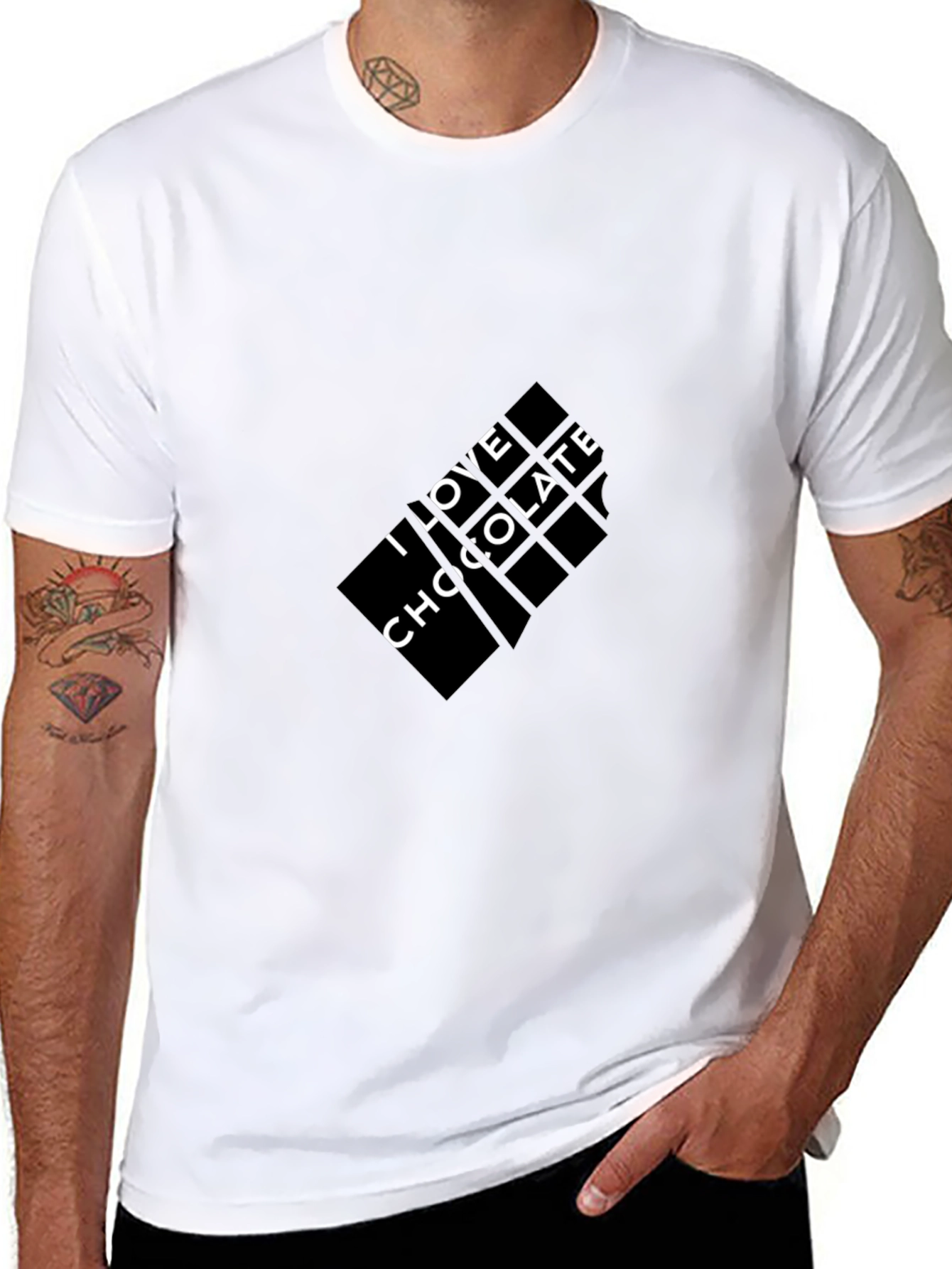 I Love Chocolate Graphic Tee - Black