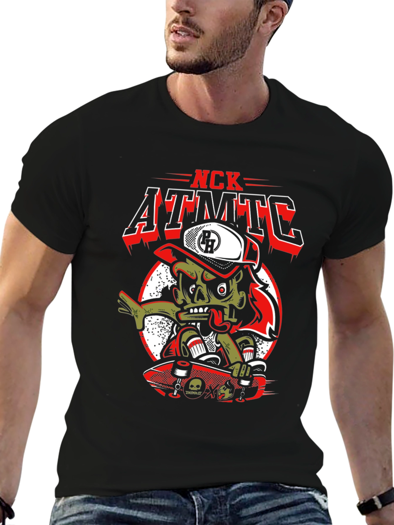 NCK ATMTC Graphic Print Black T-Shirt