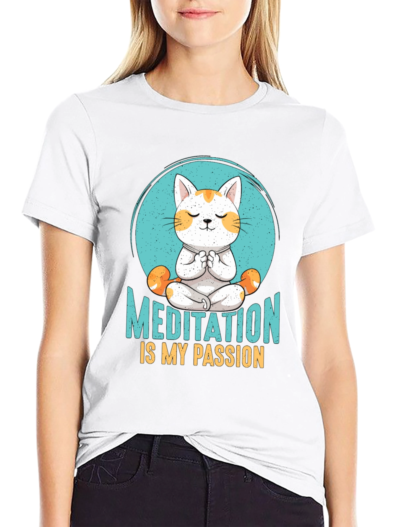 Meditation Cat T-Shirt: Find Your Zen