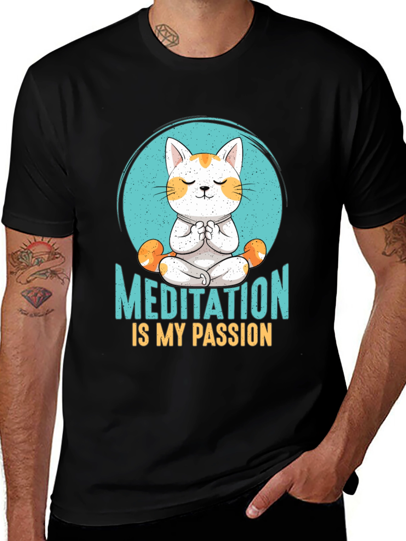 Meditation Cat T-Shirt: Find Your Zen