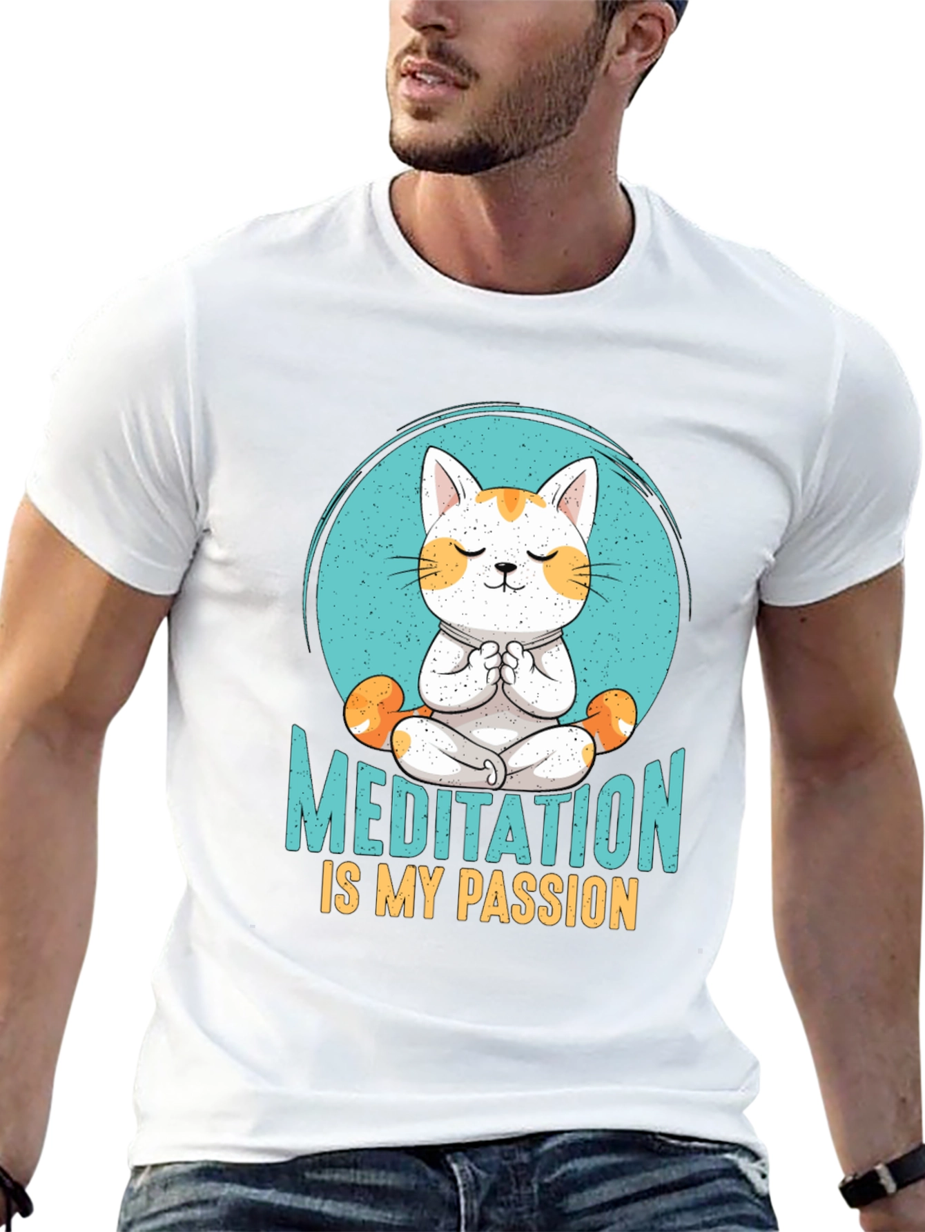 Meditation Cat T-Shirt: Find Your Zen