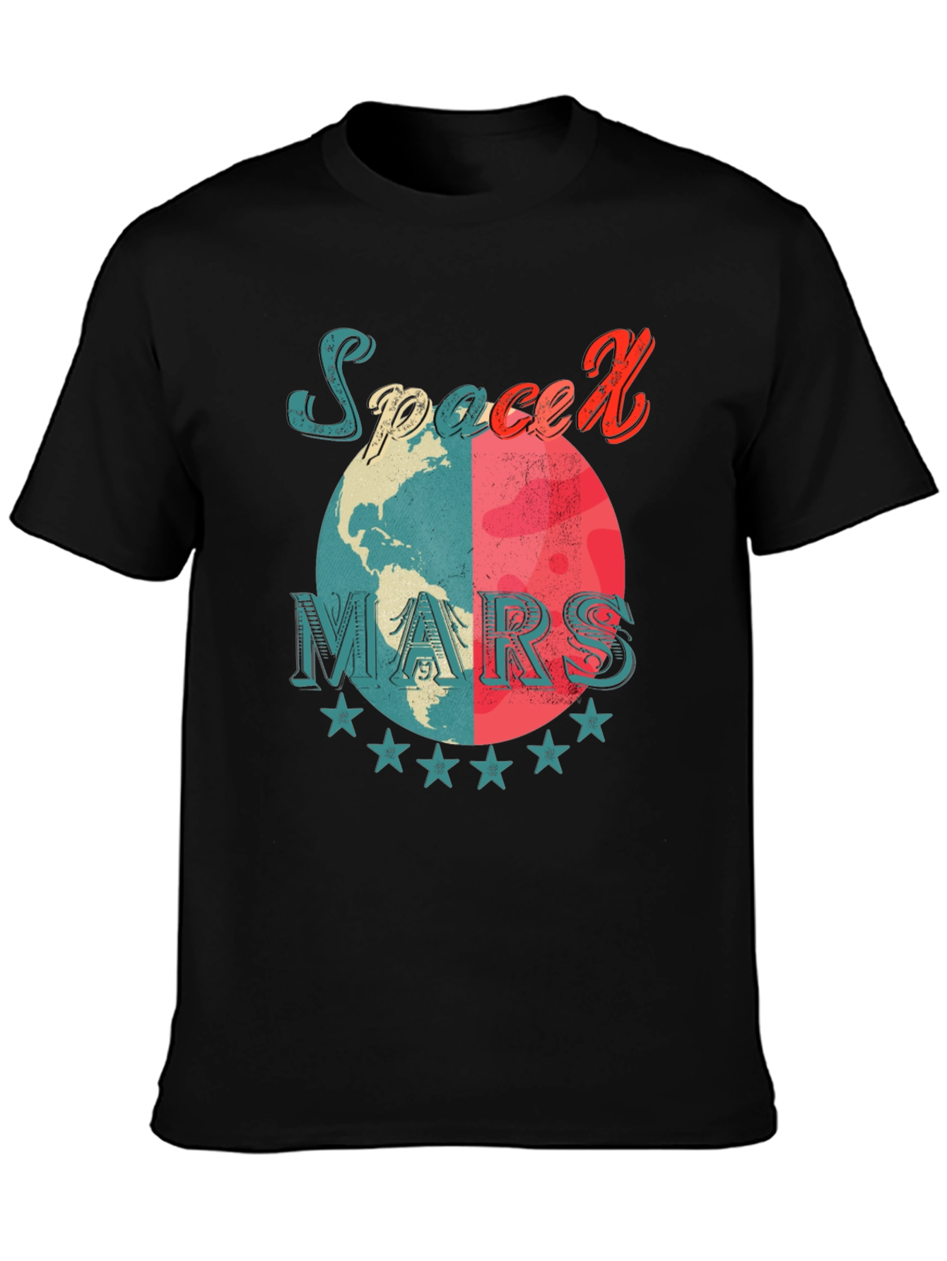 SpaceX Mars Graphic T-Shirt - Retro Design