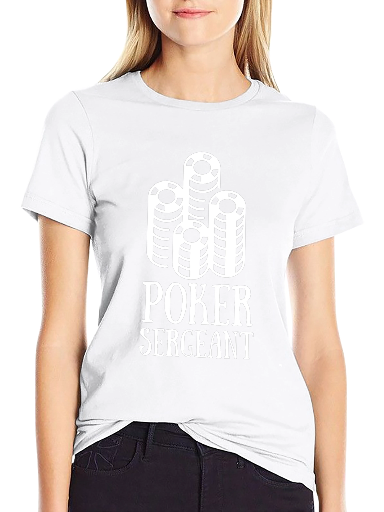 Poker Sergeant Graphic T-Shirt - Black Crew Neck Tee