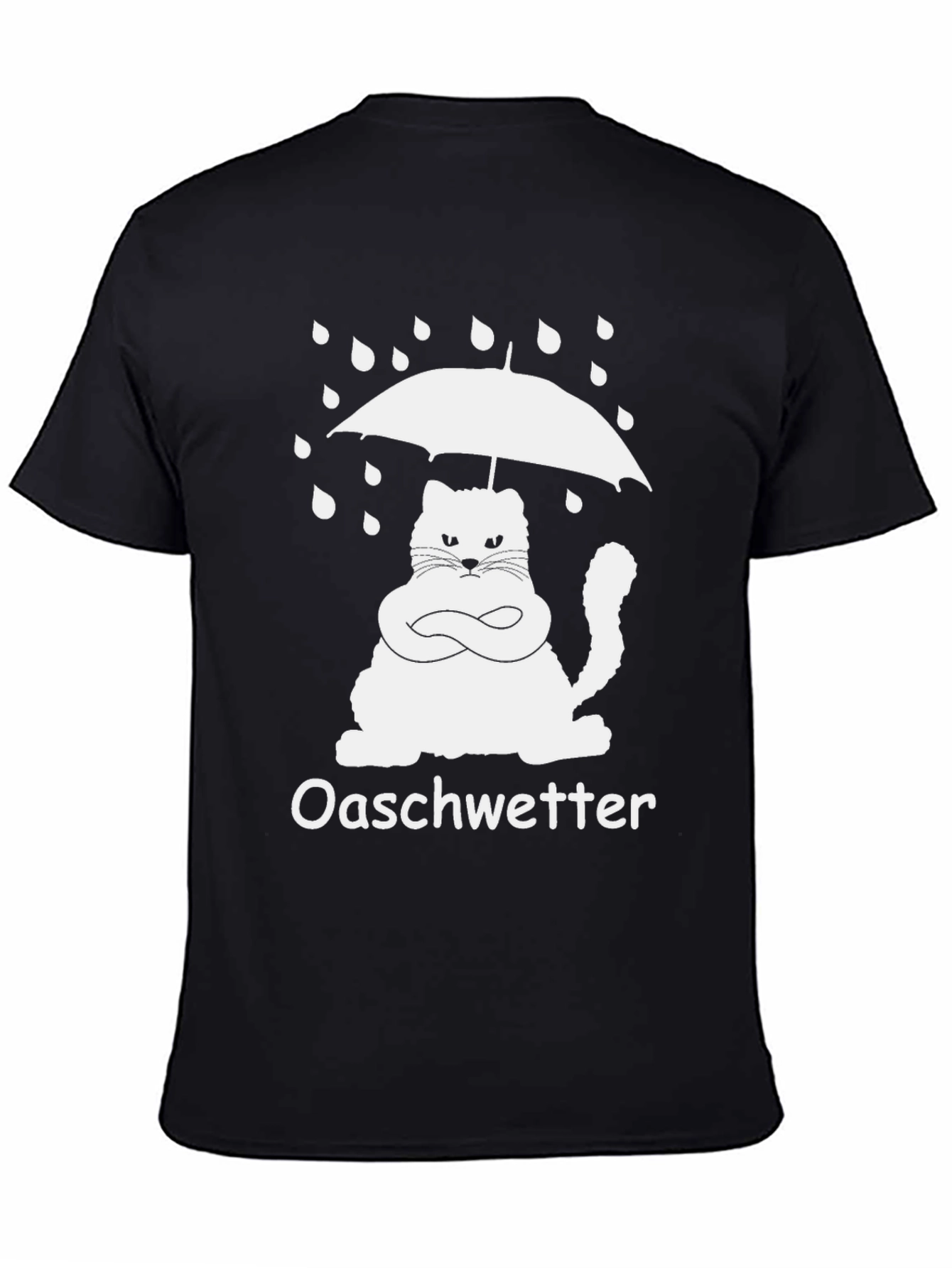 Oaschwetter Grumpy Cat Umbrella Black T-Shirt
