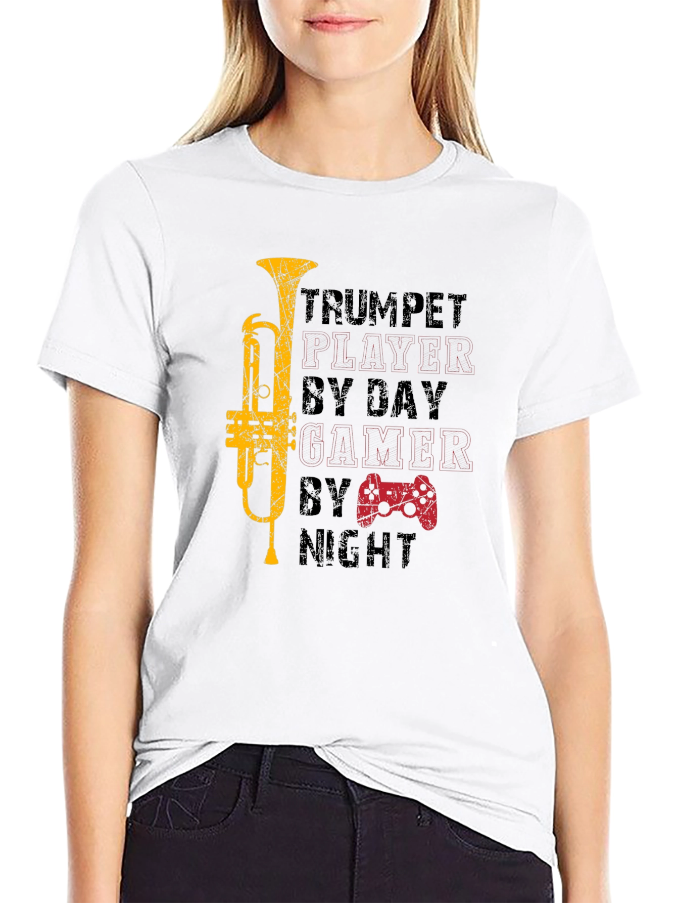 Trumpet Player Gamer Graphic Tee