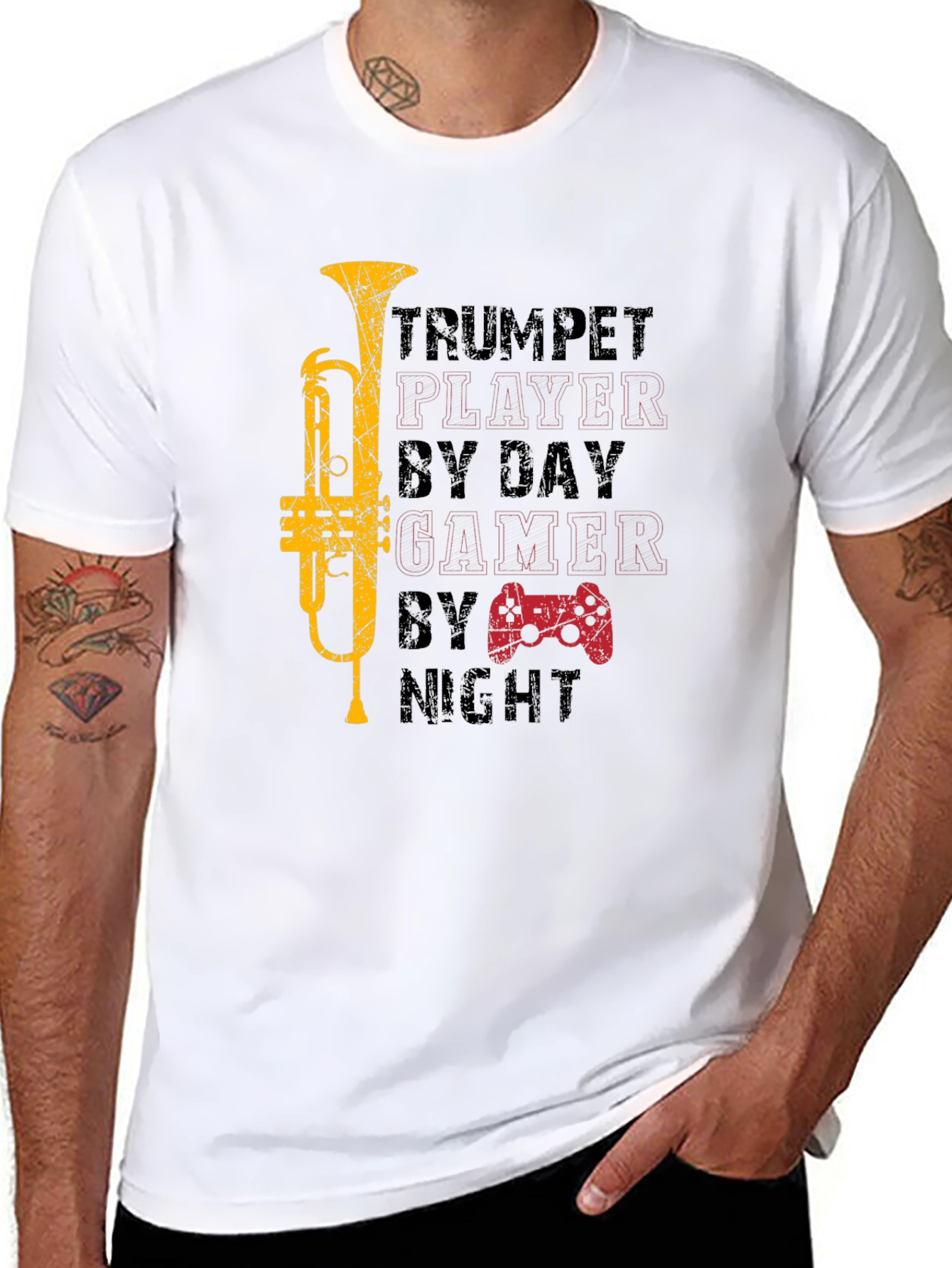 Trumpet Player Gamer Graphic Tee