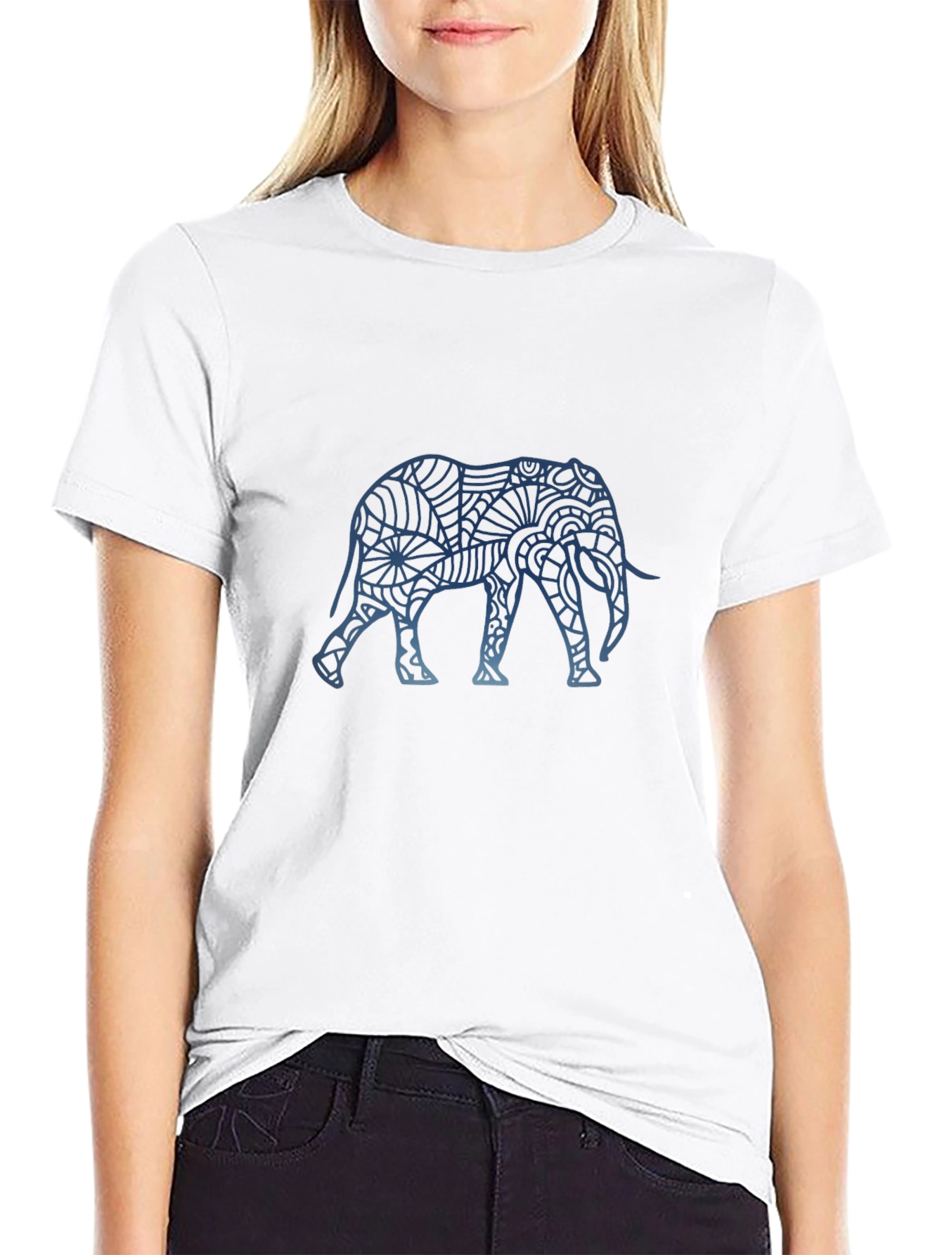 Elephant Mandala Graphic Tee - Stylish Black T-Shirt