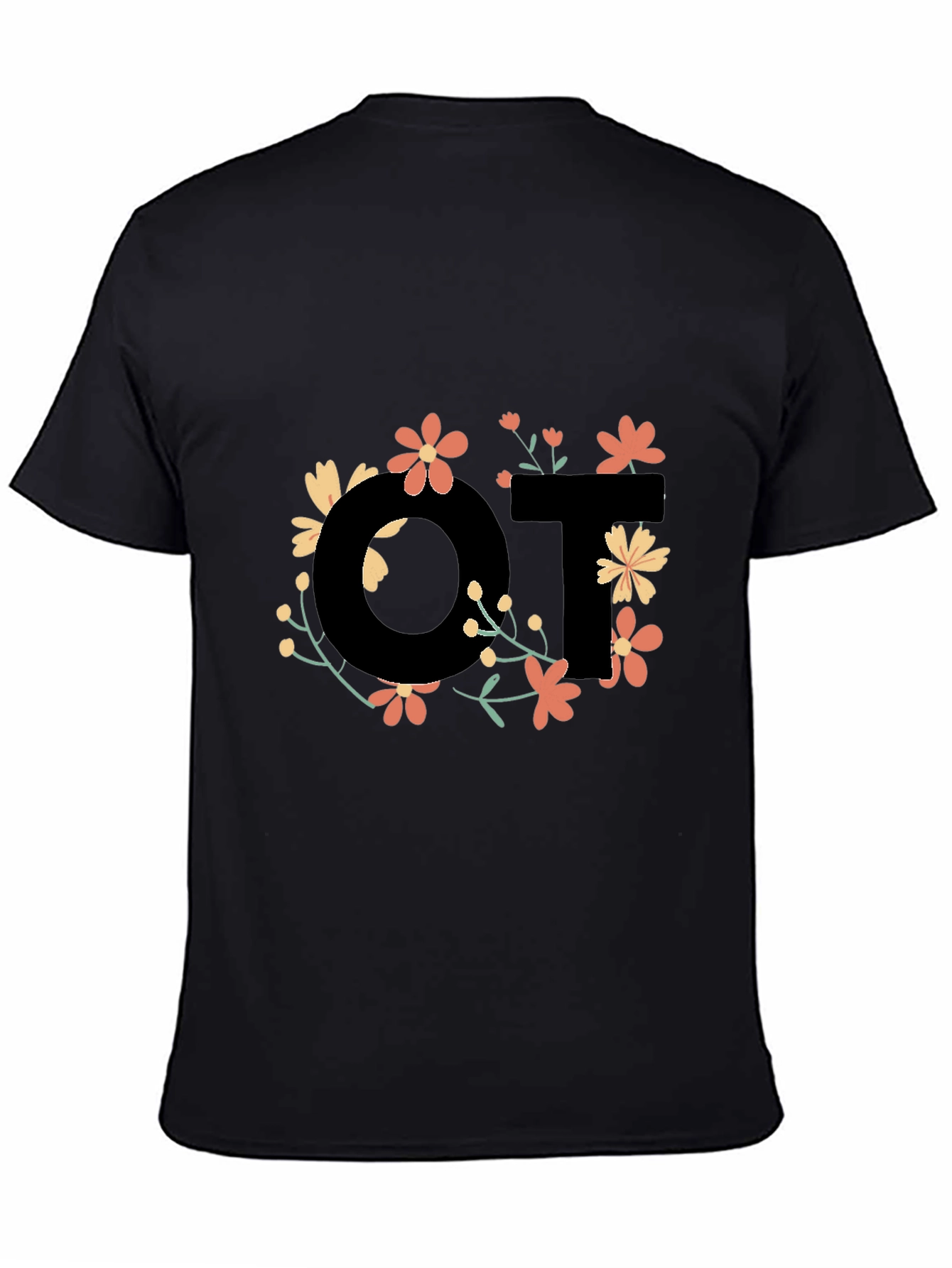 Floral OT Black T-Shirt
