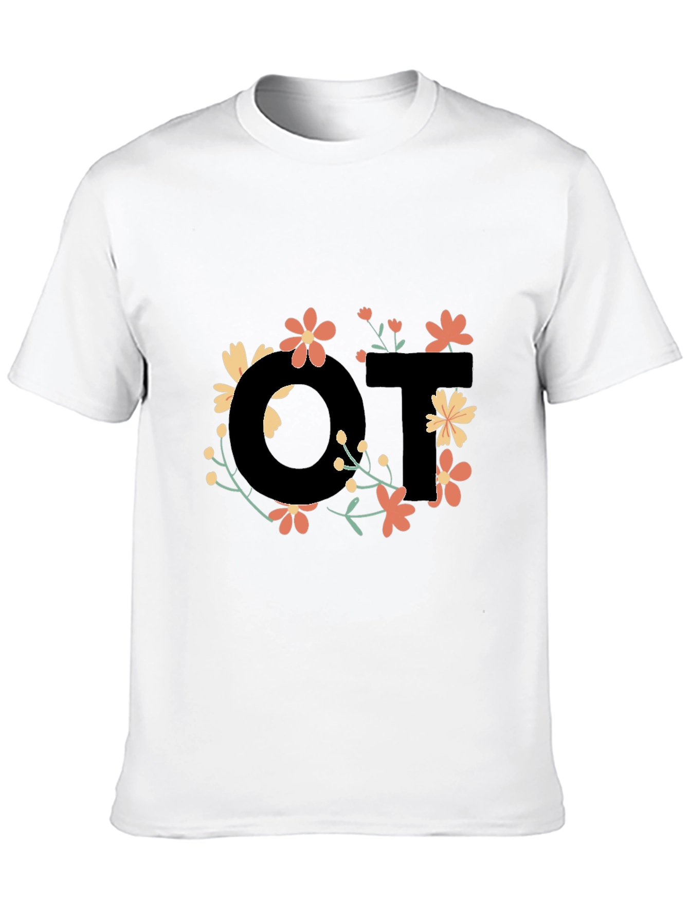 Floral OT Black T-Shirt