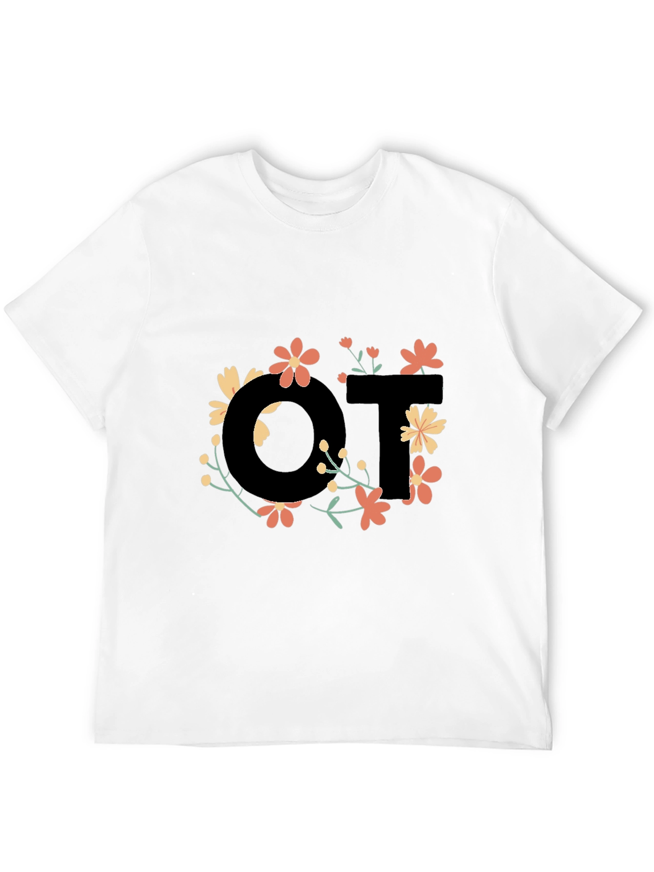 Floral OT Black T-Shirt