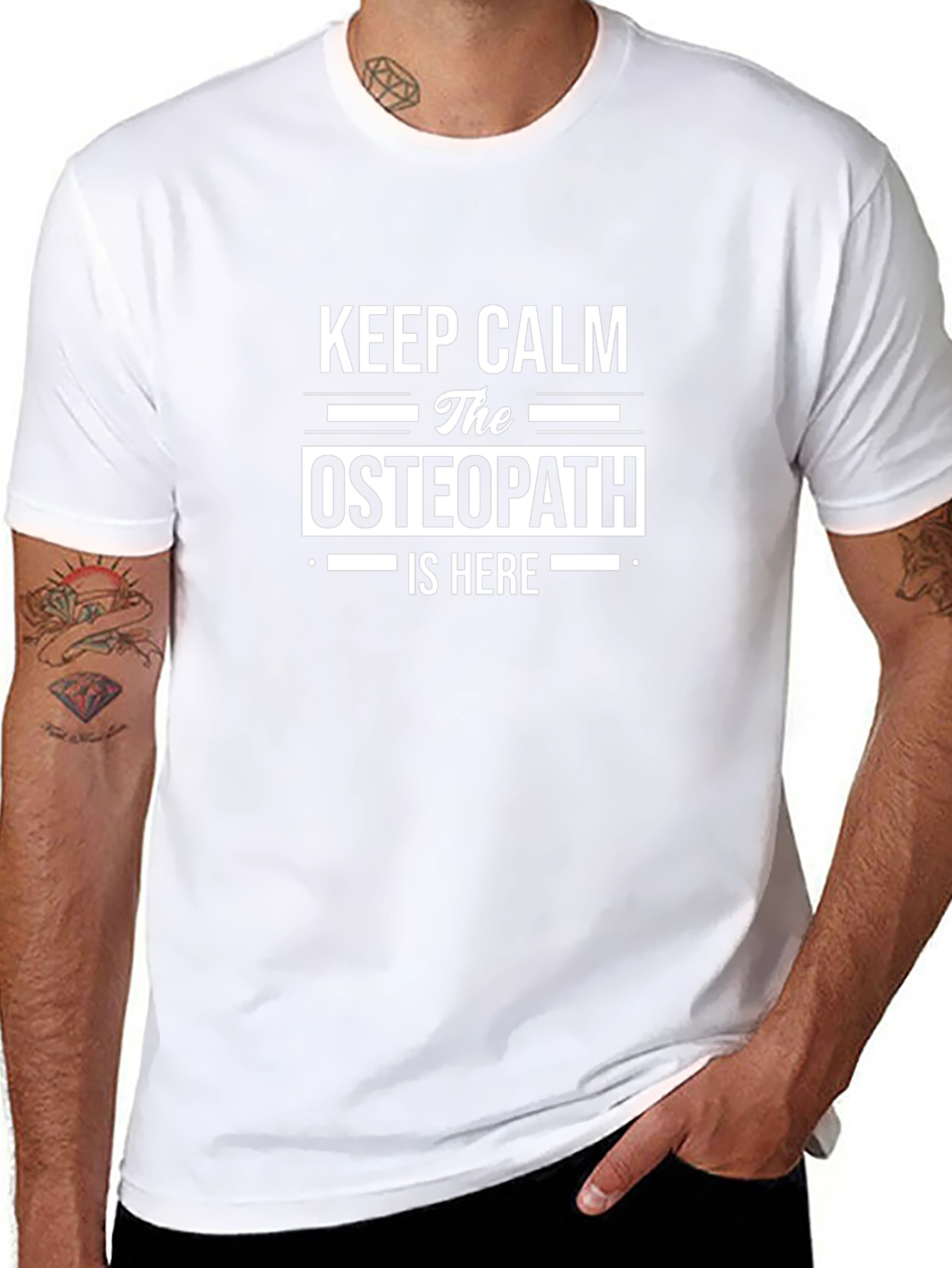 Keep Calm The Osteopath Is Here Black T-Shirt