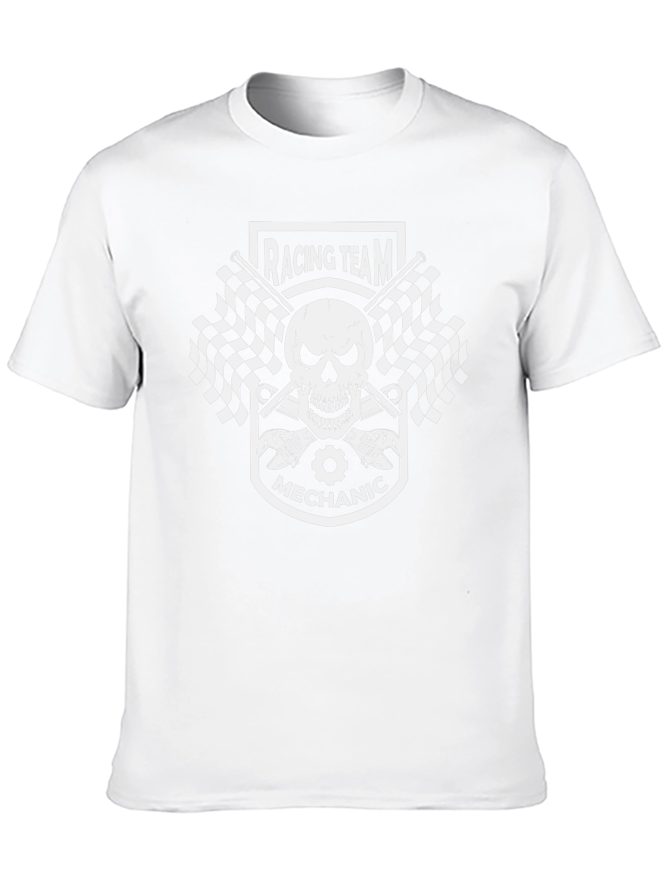 Racing Team Mechanic Graphic Tee - Black Cotton T-Shirt
