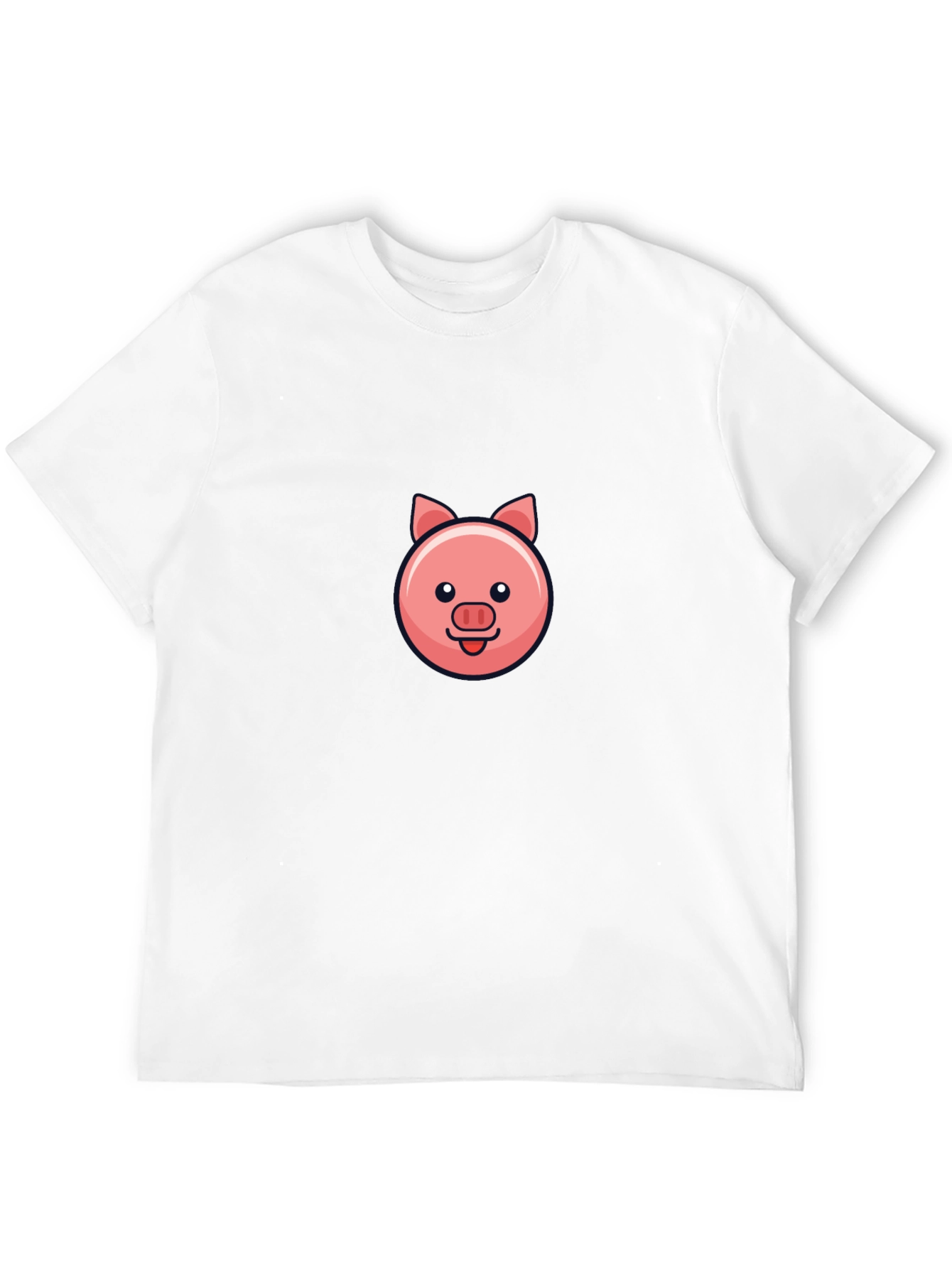Cute Pig Face Black T-Shirt