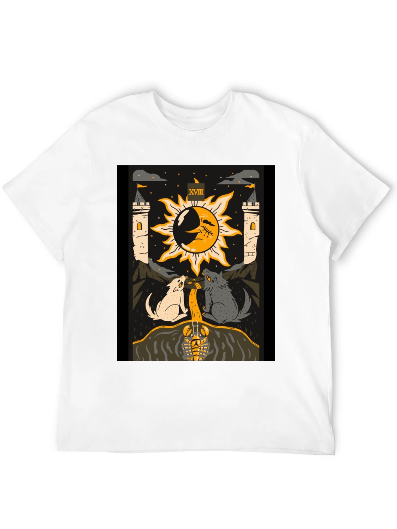 Moon Tarot Card Black T-Shirt