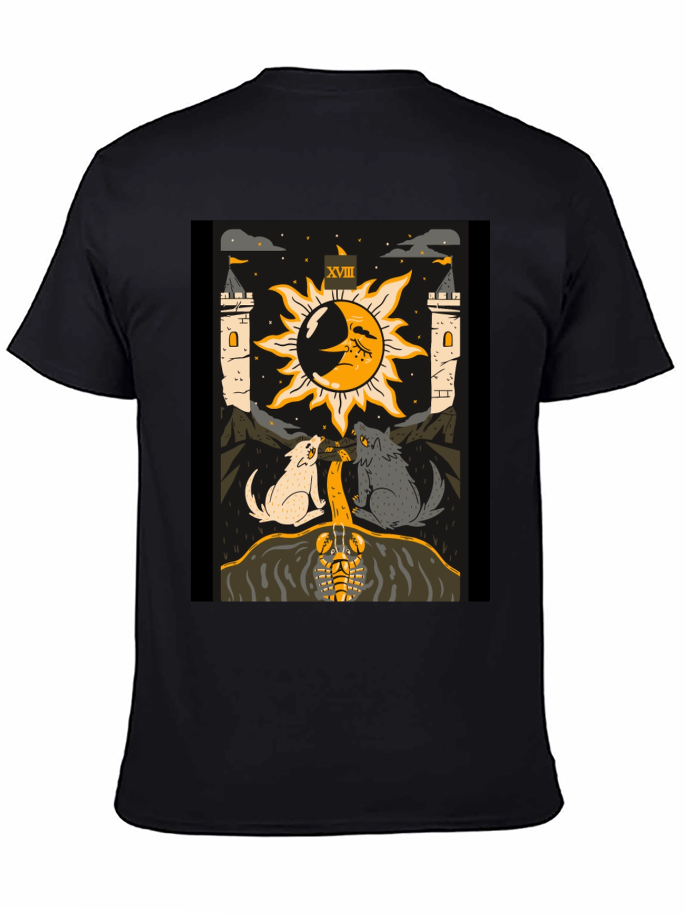 Moon Tarot Card Black T-Shirt