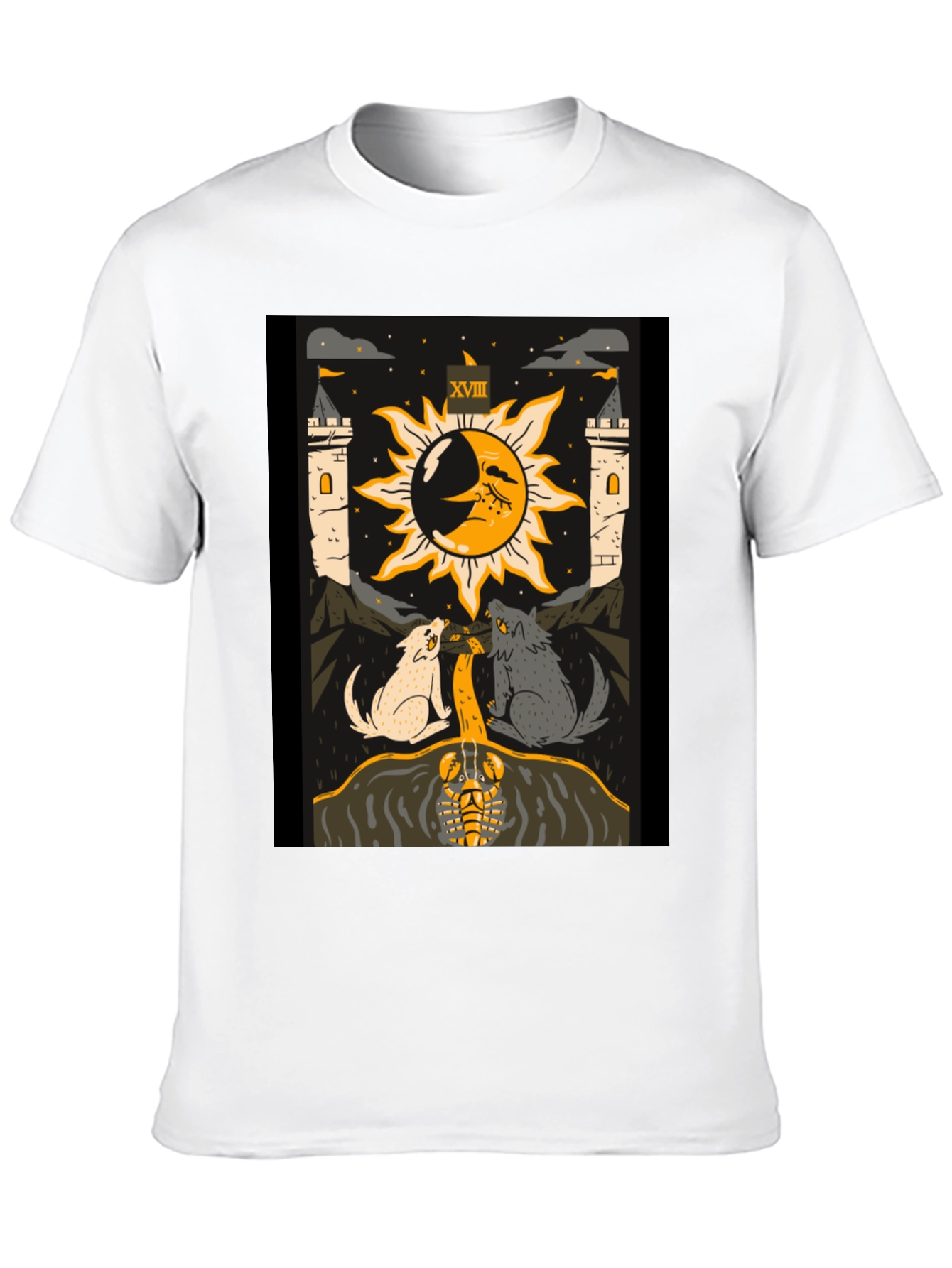 Moon Tarot Card Black T-Shirt