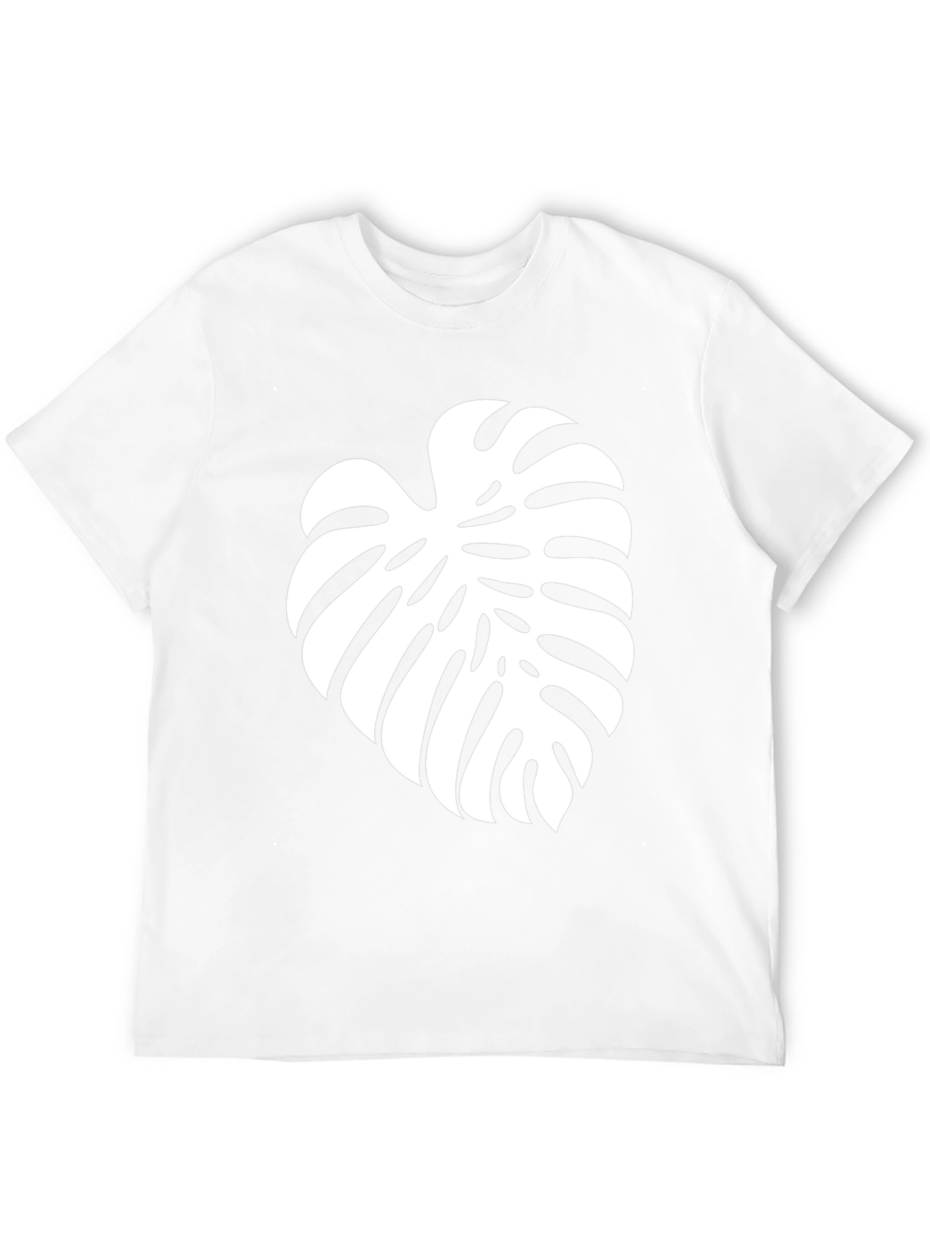 Tropical Leaf T-Shirt - Black Cotton Blend