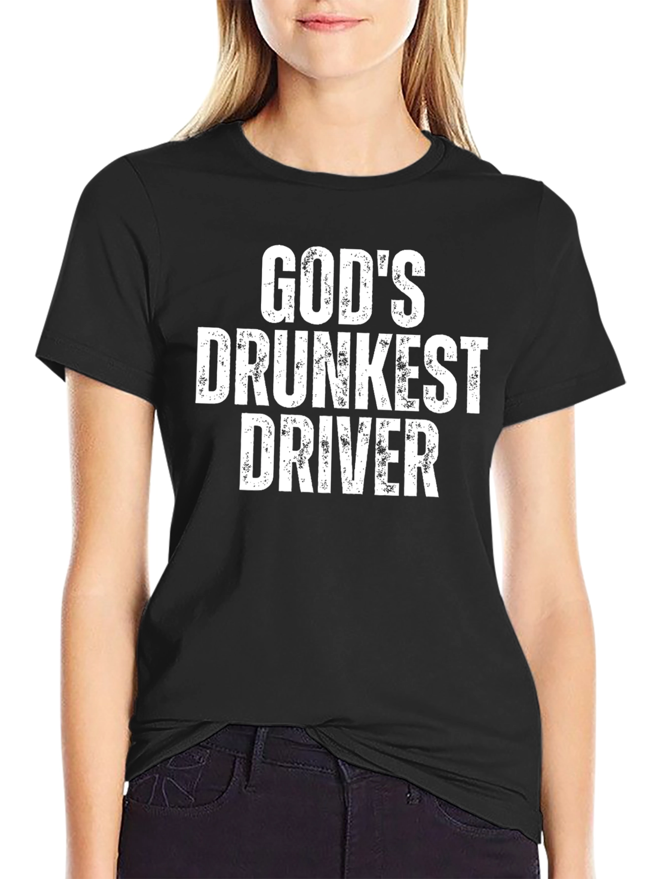 Gods Drunkest Driver Graphic T-Shirt - Black