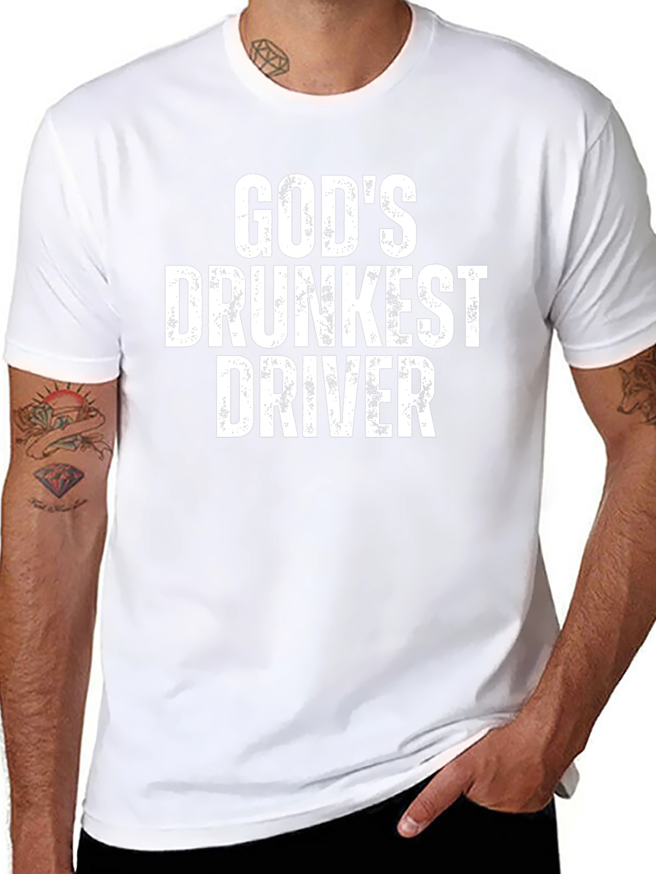 Gods Drunkest Driver Graphic T-Shirt - Black
