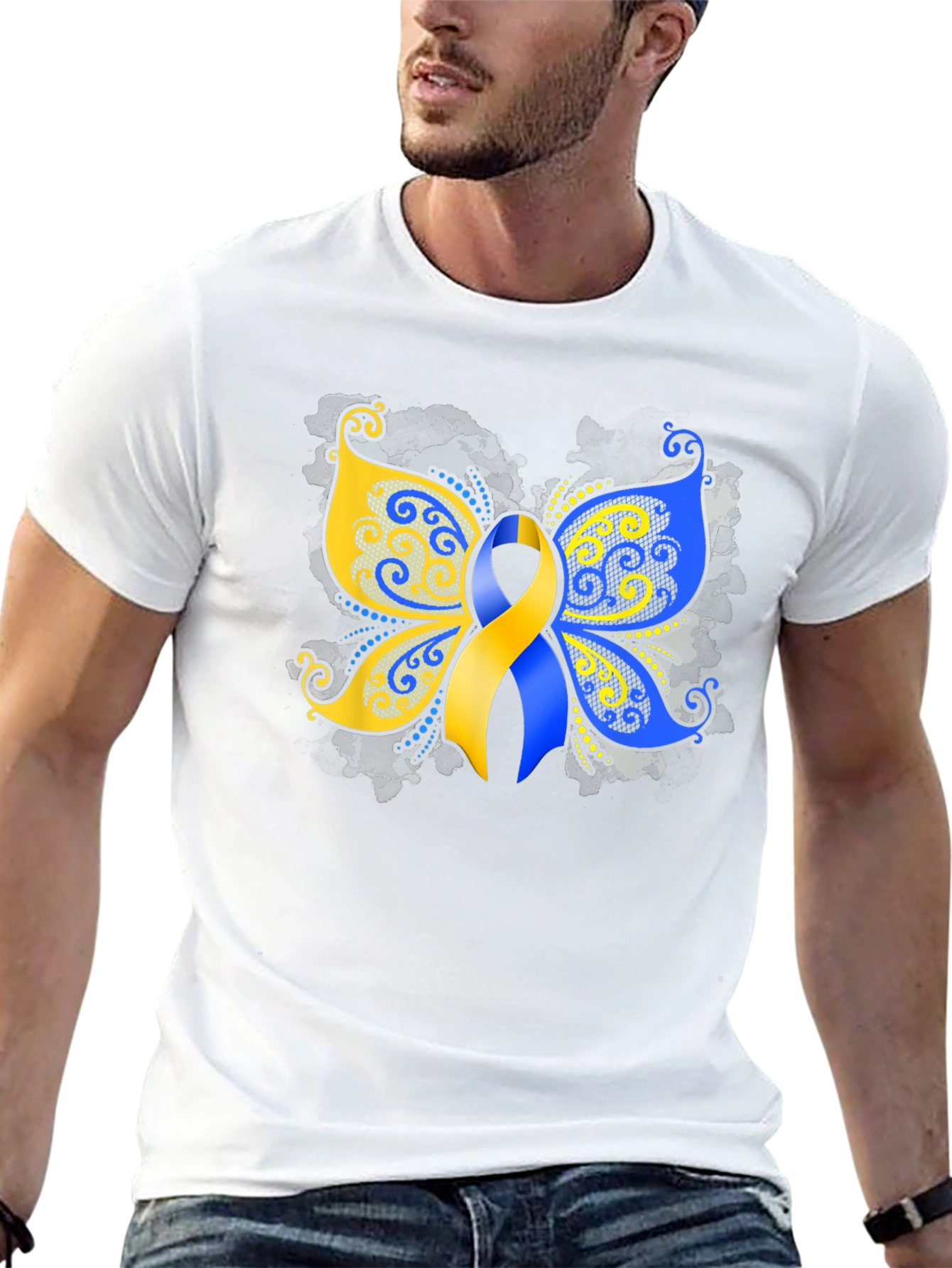 Down Syndrome Awareness Butterfly Ribbon T-Shirt